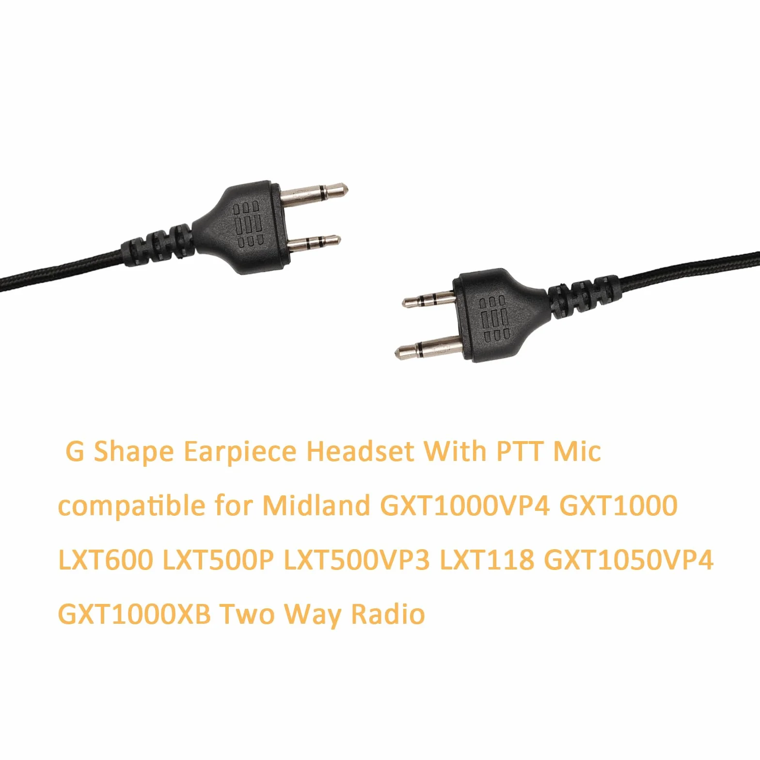 Zestaw słuchawkowy z rurką akustyczną z mikrofonem PTT kompatybilny z Midland GXT1000VP4 GXT1000 LXT600 LXT500P LXT500VP3 LXT118 GXT1000XB Walkie Talkie dwukierunkowe radio 2-pak