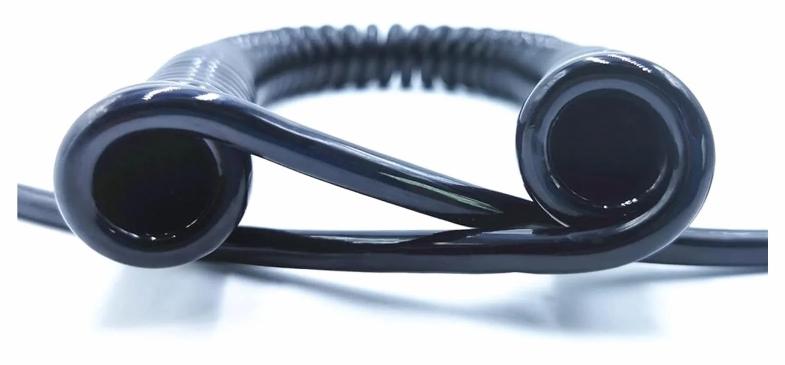 Kabel sprężynowy, Przewód sprężynowy 3-żyłowy, spiralny przewód elektryczny, czarny przewód zasilający, rozciągliwy przewód, 0,5 kwadratu 2,5 m 5 m 7,5 m,