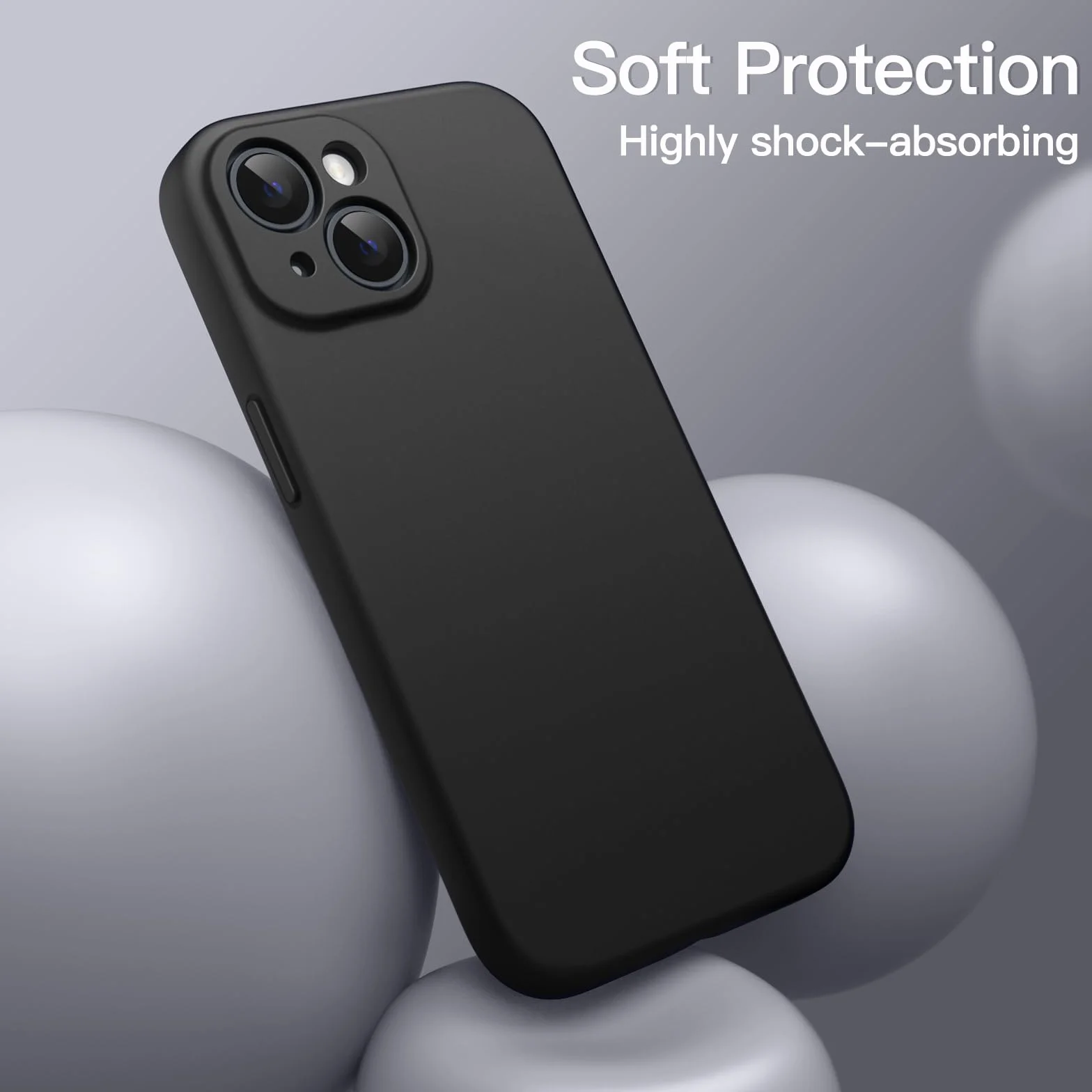 JETech Magnetyczne Silikonowe Etui dla iPhone 13 6,1 Cala, Kompatybilny z MagSafe, Case ze Obiektyw Aparatu Pełny Ochrona (Czarny)