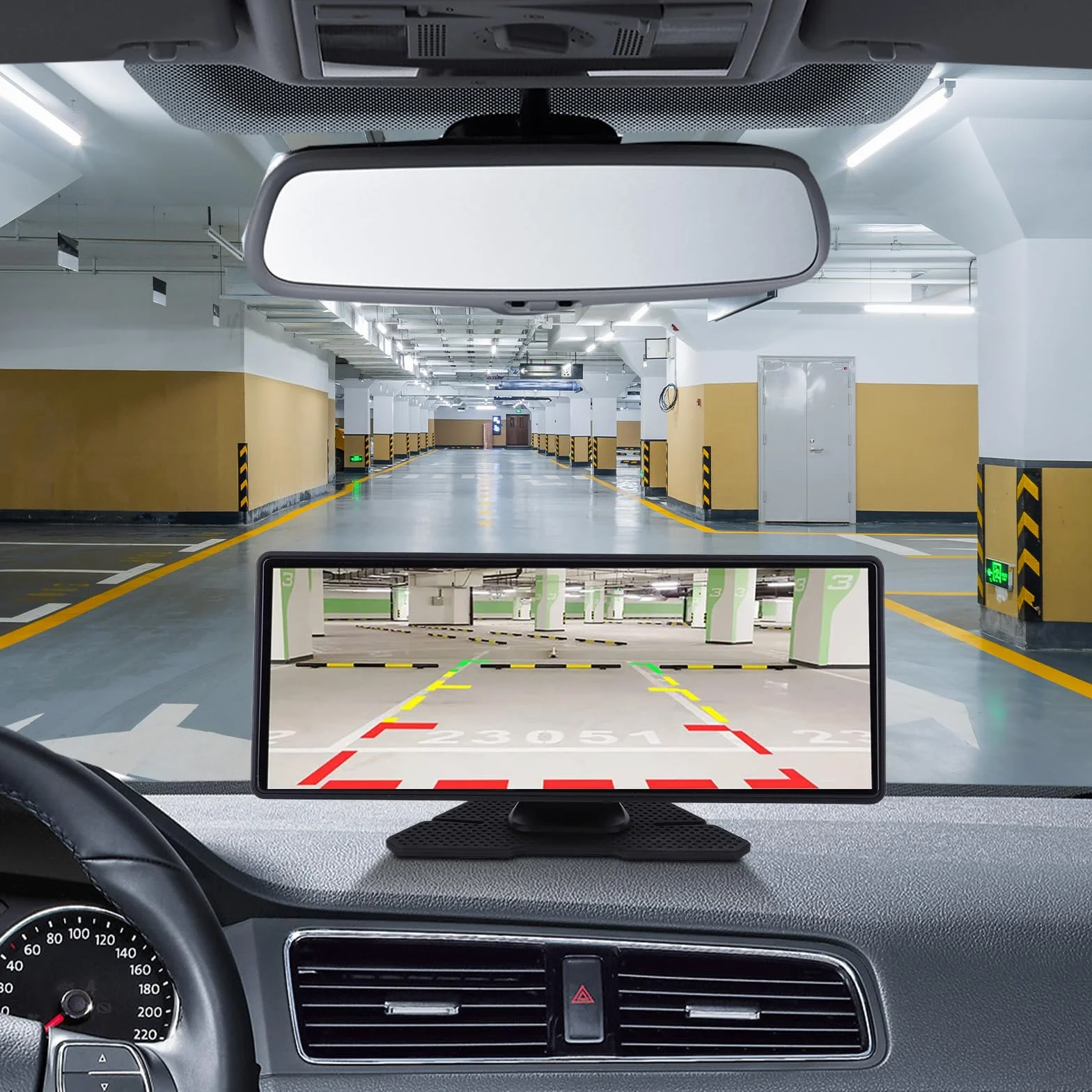4K 10,26 cala ekran dotykowy rejestrator jazdy sterowanie głosem przenośny monitor samochodowy BT 5.0 Auto podwójna kamera samochodowa dla bezpieczeństwa parkowania