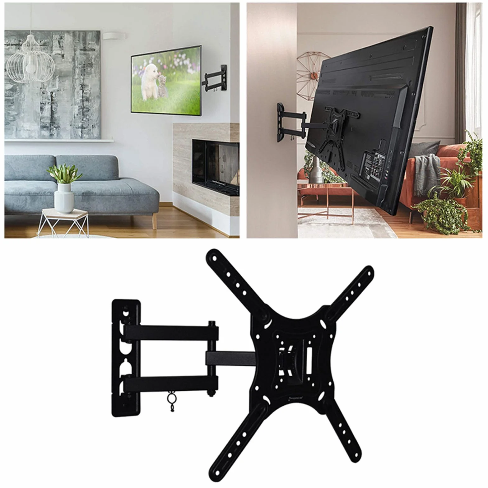 Uchwyt ścienny do telewizora wysuwany obrotowy metal łatwy w instalacji oszczędzający miejsce uchwyt ścienny do telewizora LCD o przekątnej 23–55 cali