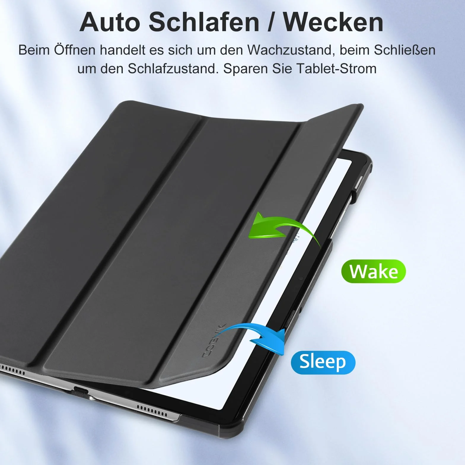 CoBak Etui Case do 11-calowego Samsunga Galaxy Tab A9 +/ A9 Plus 2023, wiele kątów widzenia, całkowicie nowe inteligentne etui ze skóry PU z funkcją automatycznego uśpienia (czarne)