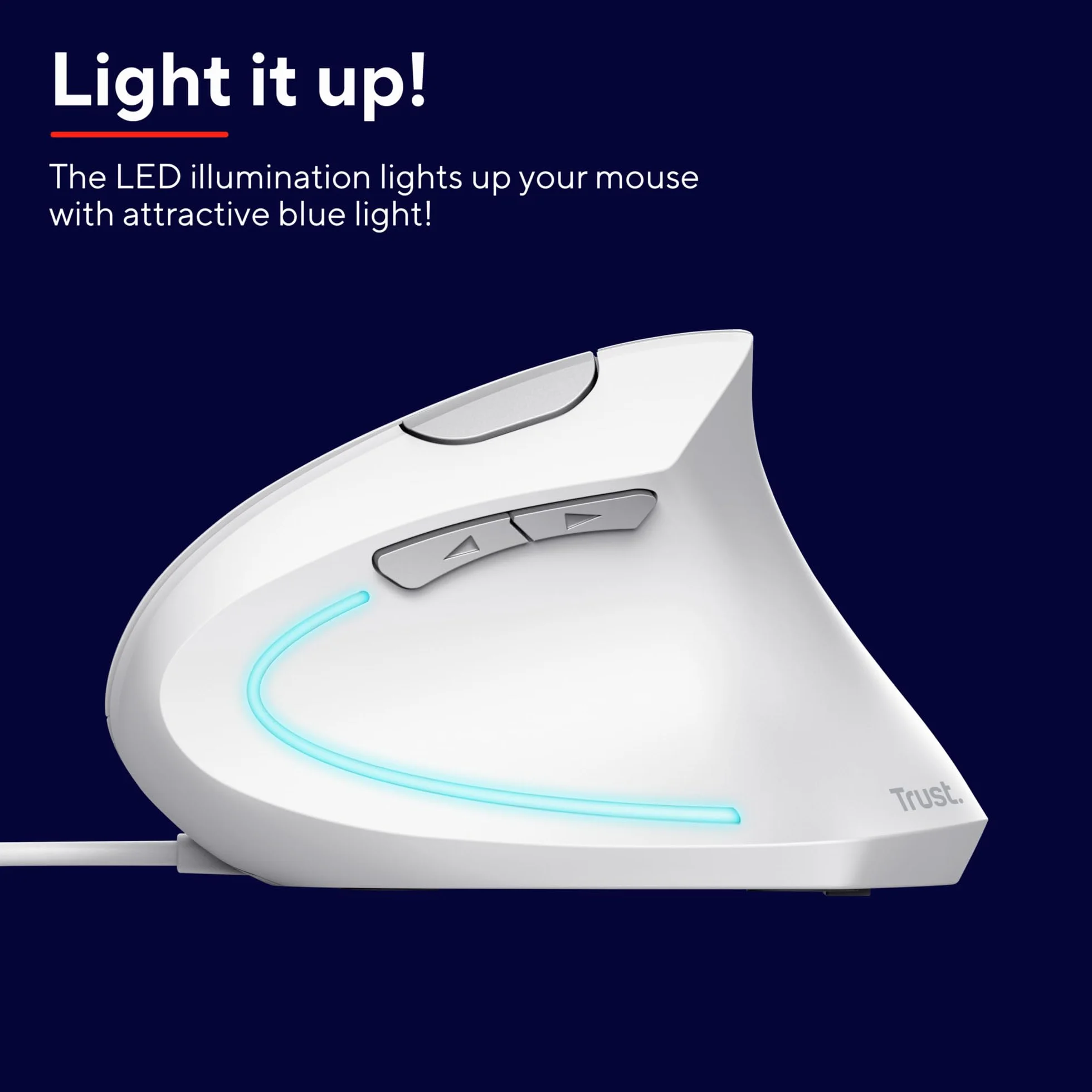 Verto Ergonomiczna mysz przewodowa pionowa LED 1000-1600 DPI 6 przycisków USB 1,5 m