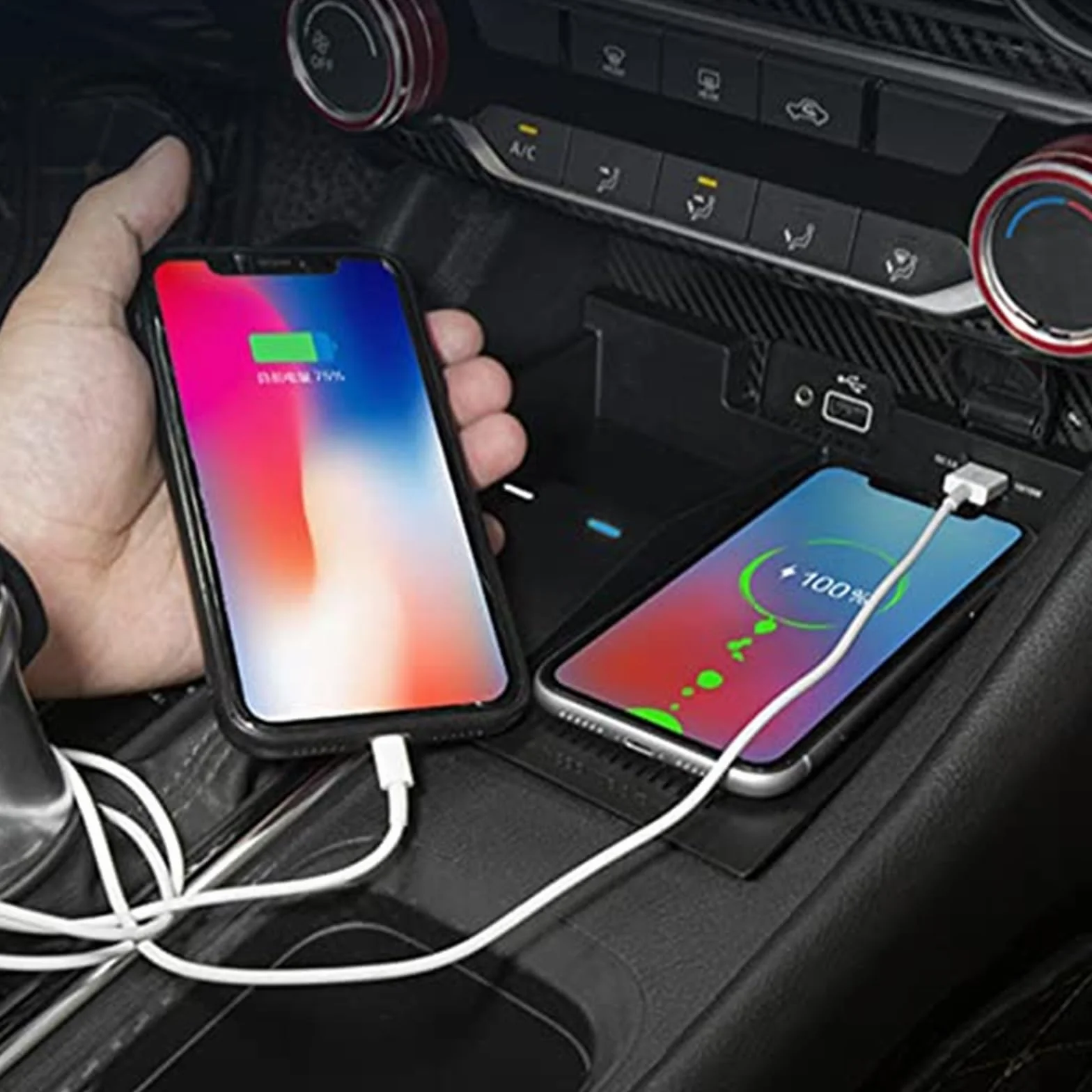 Bezprzewodowa ładowarka samochodowa 15 W Bezprzewodowa ładowarka samochodowa Qi Pad Uchwyt samochodowy na telefon z portem ładowania USB, dla NISSAN, Sylphy 2020-2021 Podkładka ładująca bezprzew