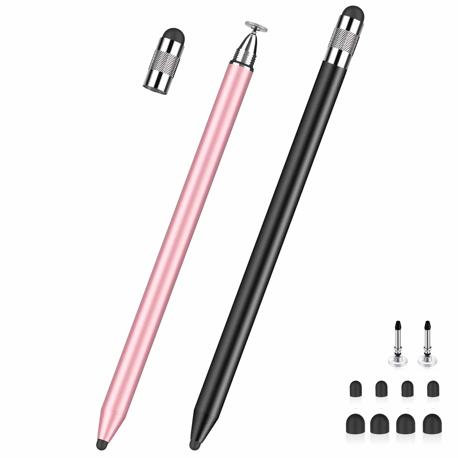 MEKO 3-częściowy zestaw 3 szt. rysik do ekranu dotykowego 3 w 1, gumowy rysik do wszystkich tabletów/telefonów komórkowych, takich jak iPhone iPad Pro/Mini/iWatch/Samsung Huawei Xiaomi Surface