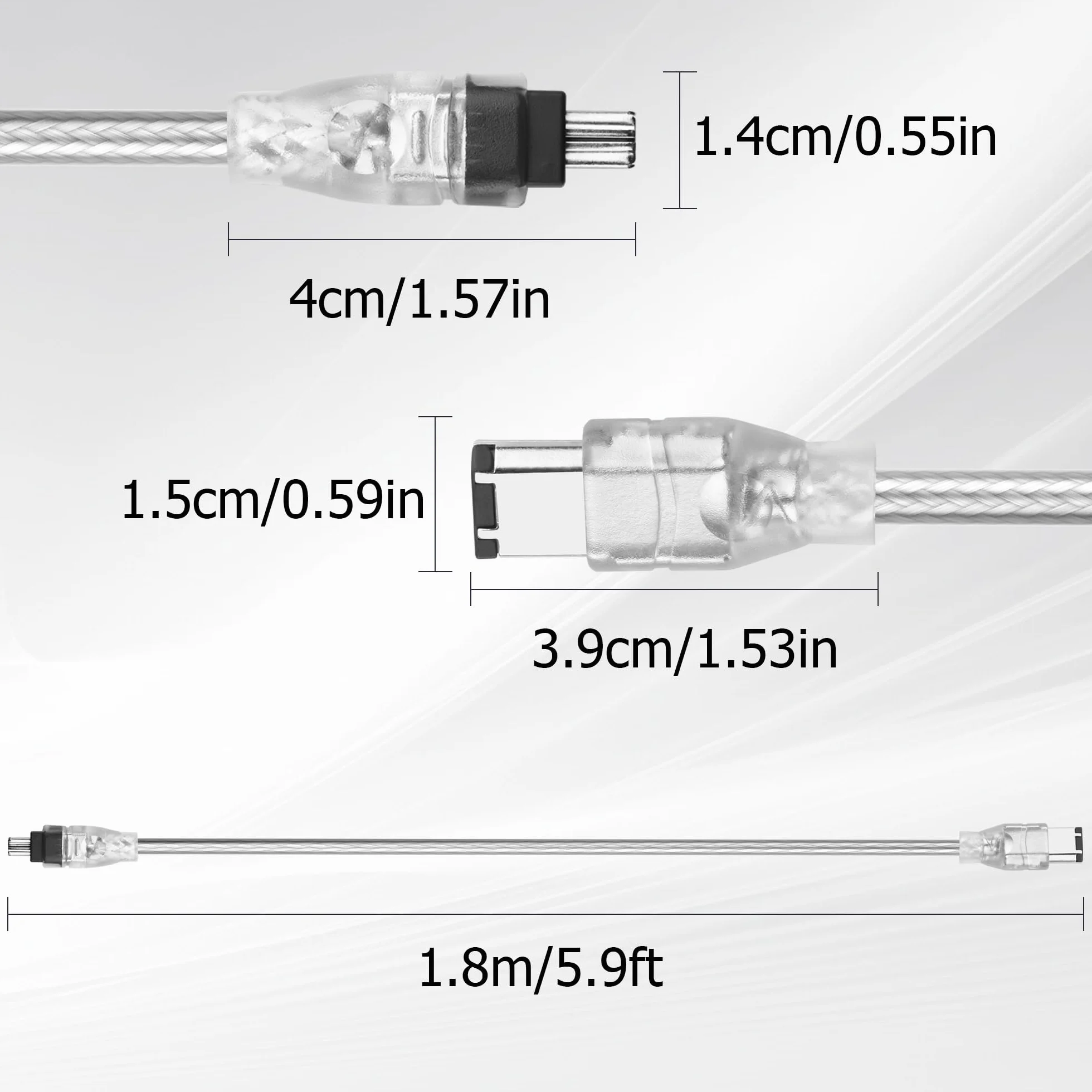 YAODHAOD Firewire IEEE 1394 kabel 9-pinowy do 9-pinowego do komputera i kamery (6 pinów do 4 pinów)