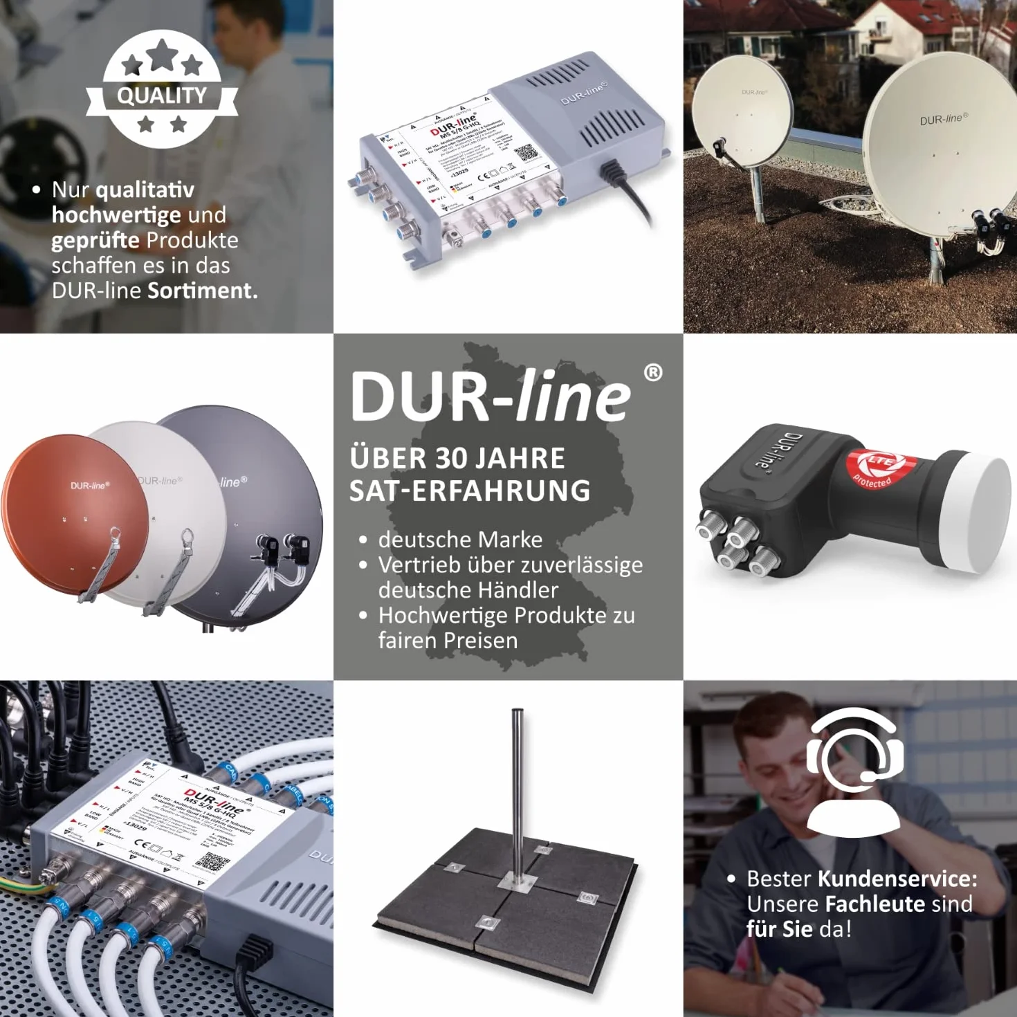 DUR-line Select Aluminiowa antena satelitarna, 85 cm x 90 cm, antracytowa