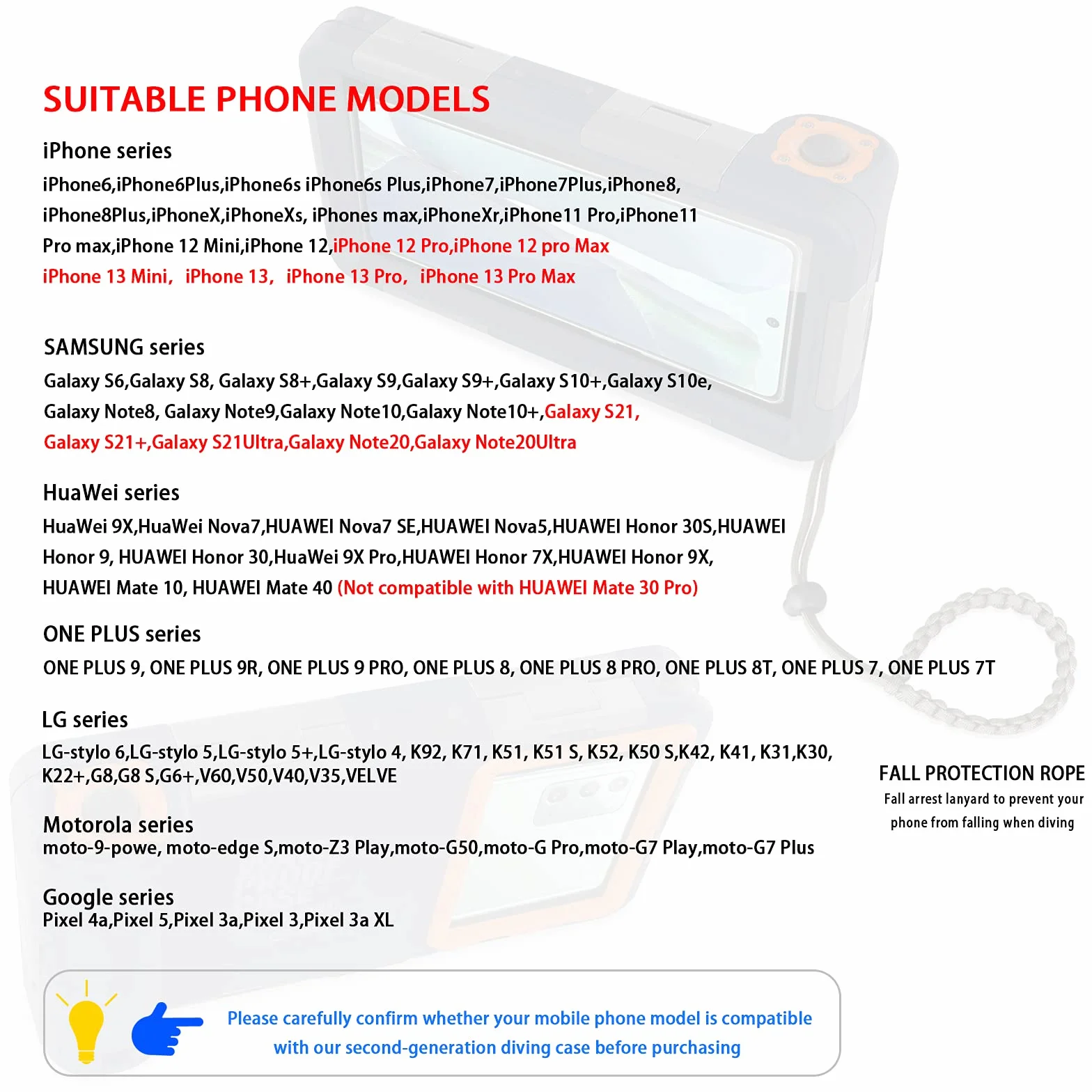Profesjonalne nurkowanie ulepszone wodoodporne etui ochronne, pływanie na zewnątrz nurkowanie surfowanie podwodne zdjęcie wideo obudowa dla iPhone Galaxy Huawei OnePlus LG Motorola Google Series