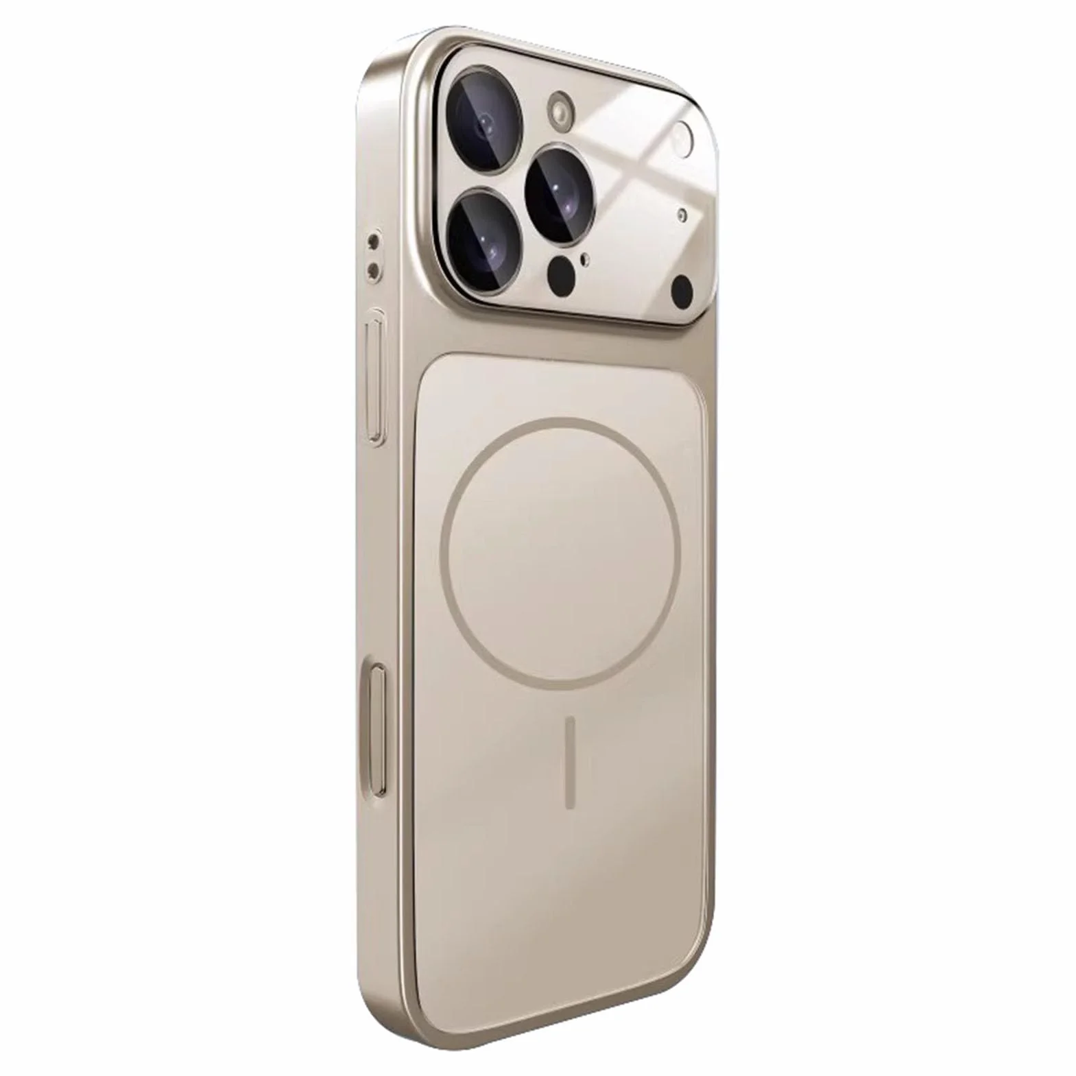 Magnetyczne etui z przyssawką do iPhone'a 17 Pro Max/17 Pro/Air/17, ochrona aparatu ze szkła hartowanego, smukła obudowa telefonu obsługuje bezprzewodowe ładowanie, szare, 17 Pro