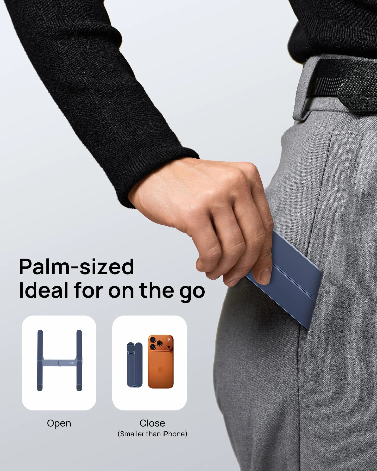 SODI Stojak na laptopa, składany aluminiowy stojak na notebooka, z regulacją wysokości, wentylowany, chłodzący, uchwyt na laptopa, do MacBook Pro/Air, HP, Sony, Dell, wszystkich laptopów o przekątnej