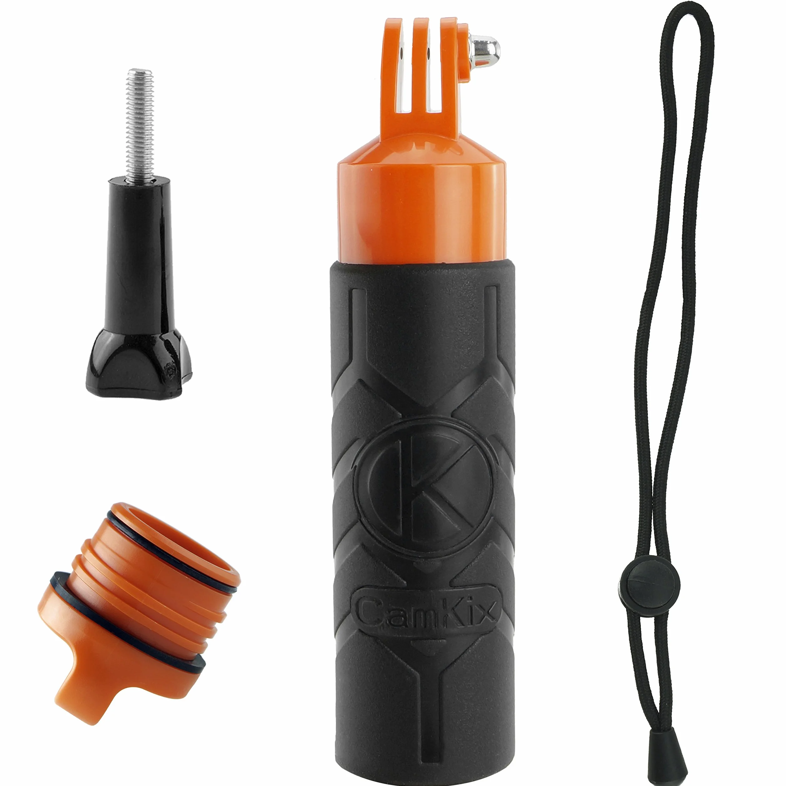 CamKix Premium Pływająca Rękojeść Zgodna z Gopro Hero 8, 7, 6, 5, 4, Session, Black, Silver, Hero+ LCD, 3+, 3, DJI Osmo Action/Pusta Wnęka wewnątrz do Przechowywania Małych Przedmiotów