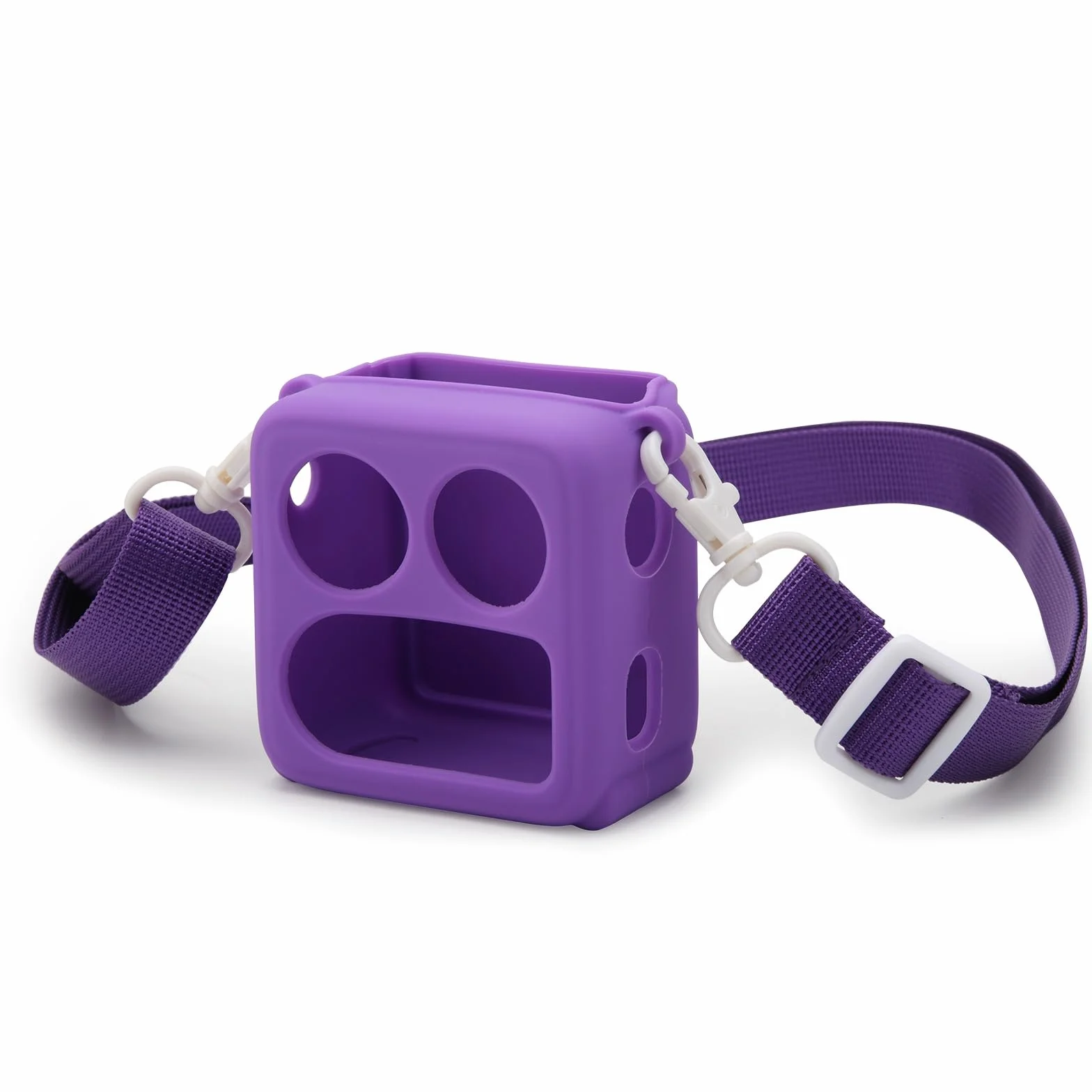Yoto Mini silikonowe etui ochronne do Yoto Mini odtwarzacz audio dla dzieci silikonowa osłona z paskami (fioletowy)