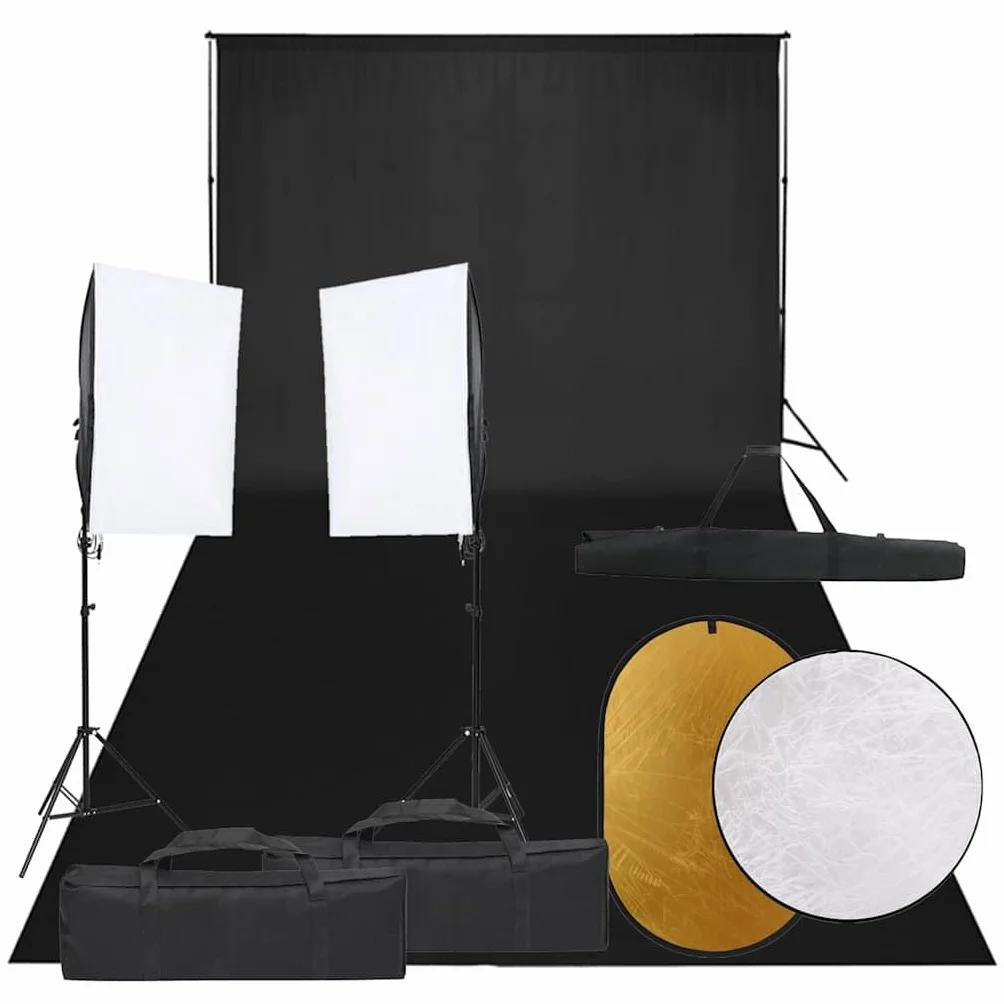 Zestaw do studia fotograficznego z oświetleniem Softbox 40 x 60 cm, tło 600 x 300 cm, reflektor 5 w 1 1 1 cm, statyw z regulacją wysokości, lampa LED do zdjęć portretowych, zdjęć produktu