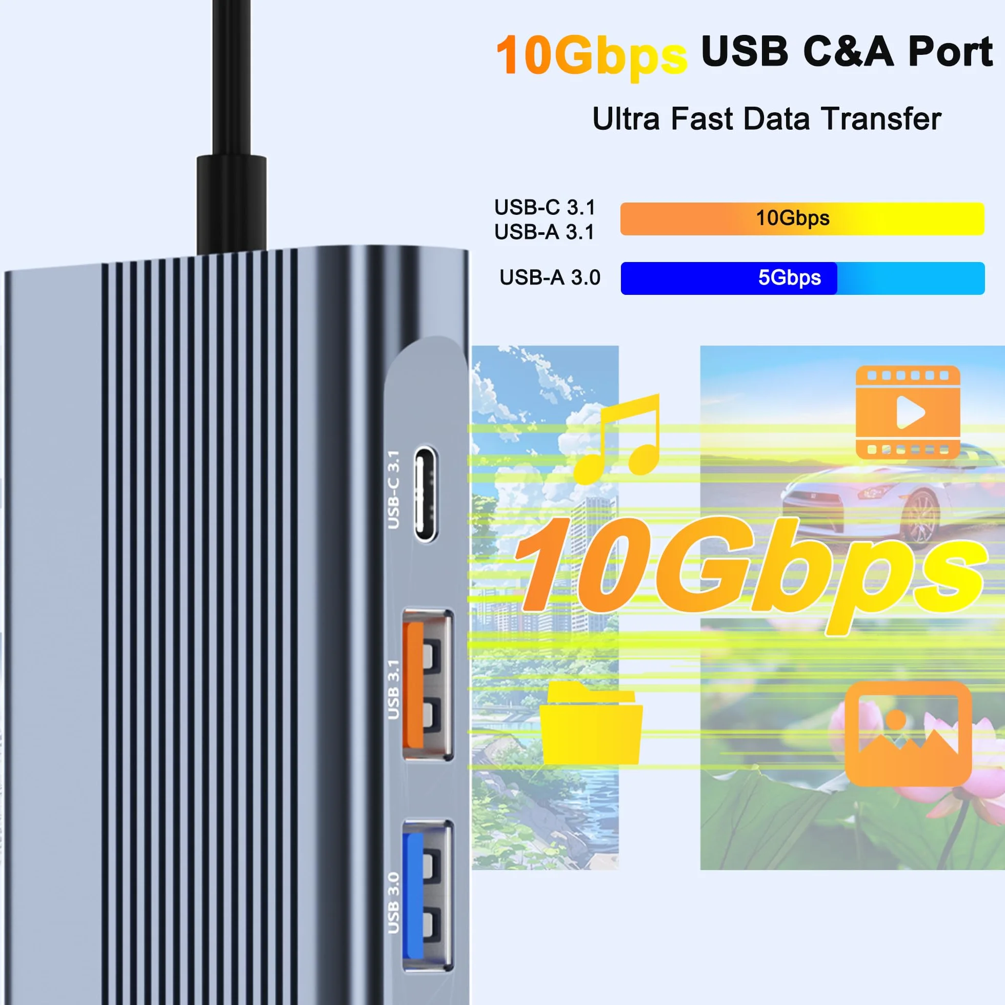 Stacja dokująca USB C, podwójny monitor do laptopa Dell/HP/Lenovo/Mac, podwójny adapter HDMI do 2 monitorów, stacja dokująca do laptopa 14 w 1, podwójny monitor z USB / HDMI / VGA/PD/Ethernet/SD/TF