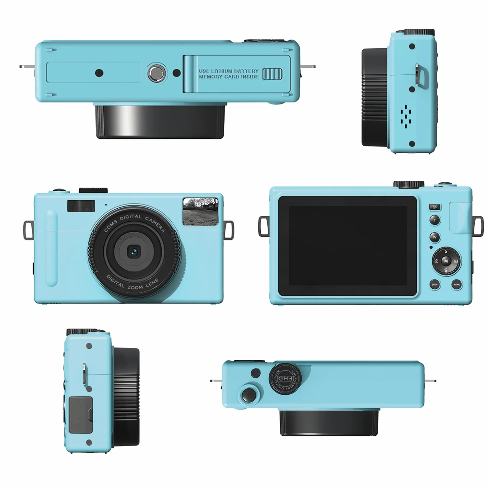 Aparat Cyfrowy, Kamera Full HD 1080P 24MP Vlogging z 16-krotnym Zoomem Cyfrowym, 3-calowy Ekran LCD, Akumulator, Kompaktowa Kamera Przeciwwstrząsowa dla Dorosłych, Dzieci