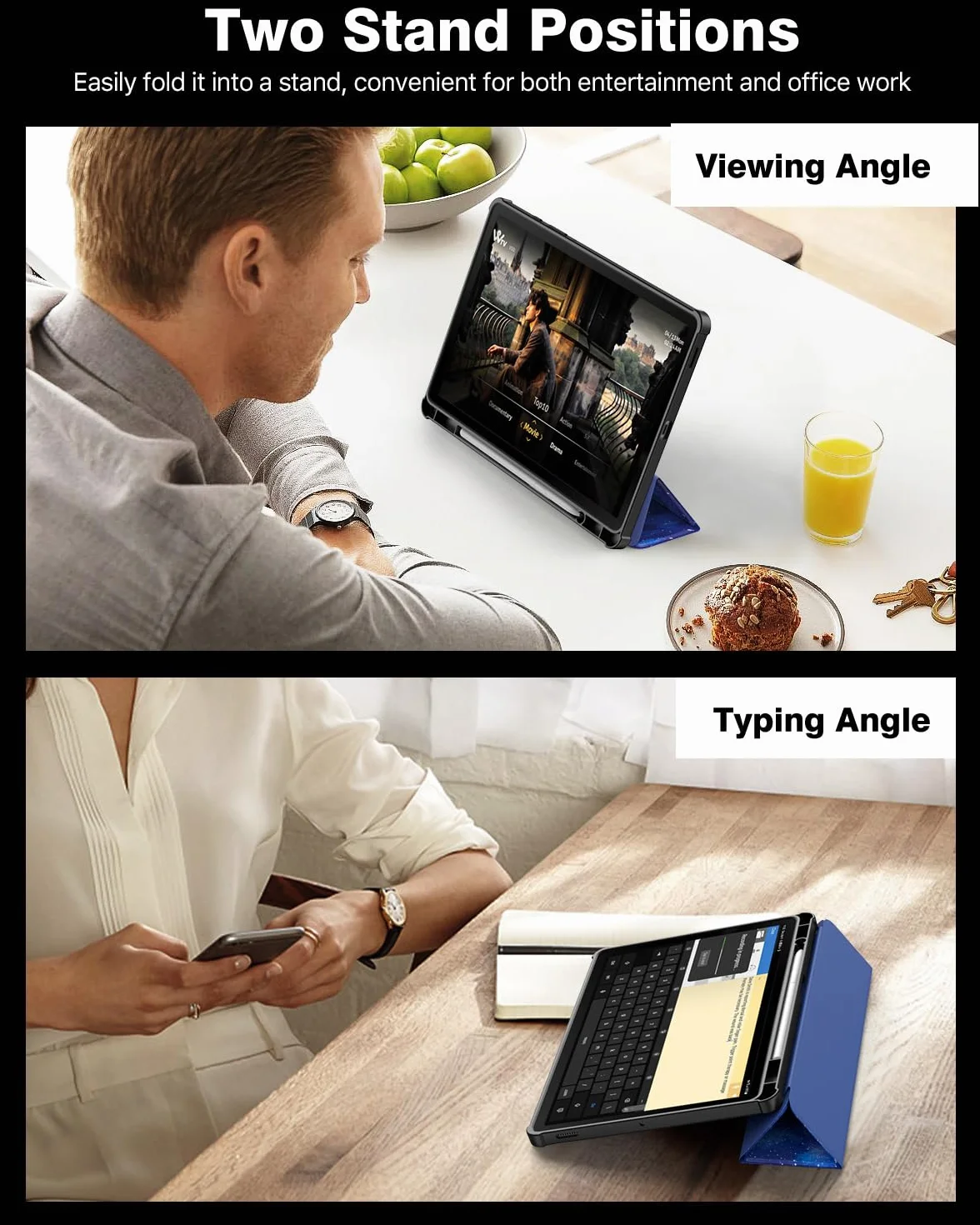 TiMOVO Etui Samsung Galaxy Tab S10 Lite 10,9 cala 2025 SM-X400/X406 z uchwytem S Pen, Cienki futerał ochronny TPU Auto aktywacja/uśpienie, niebieskie