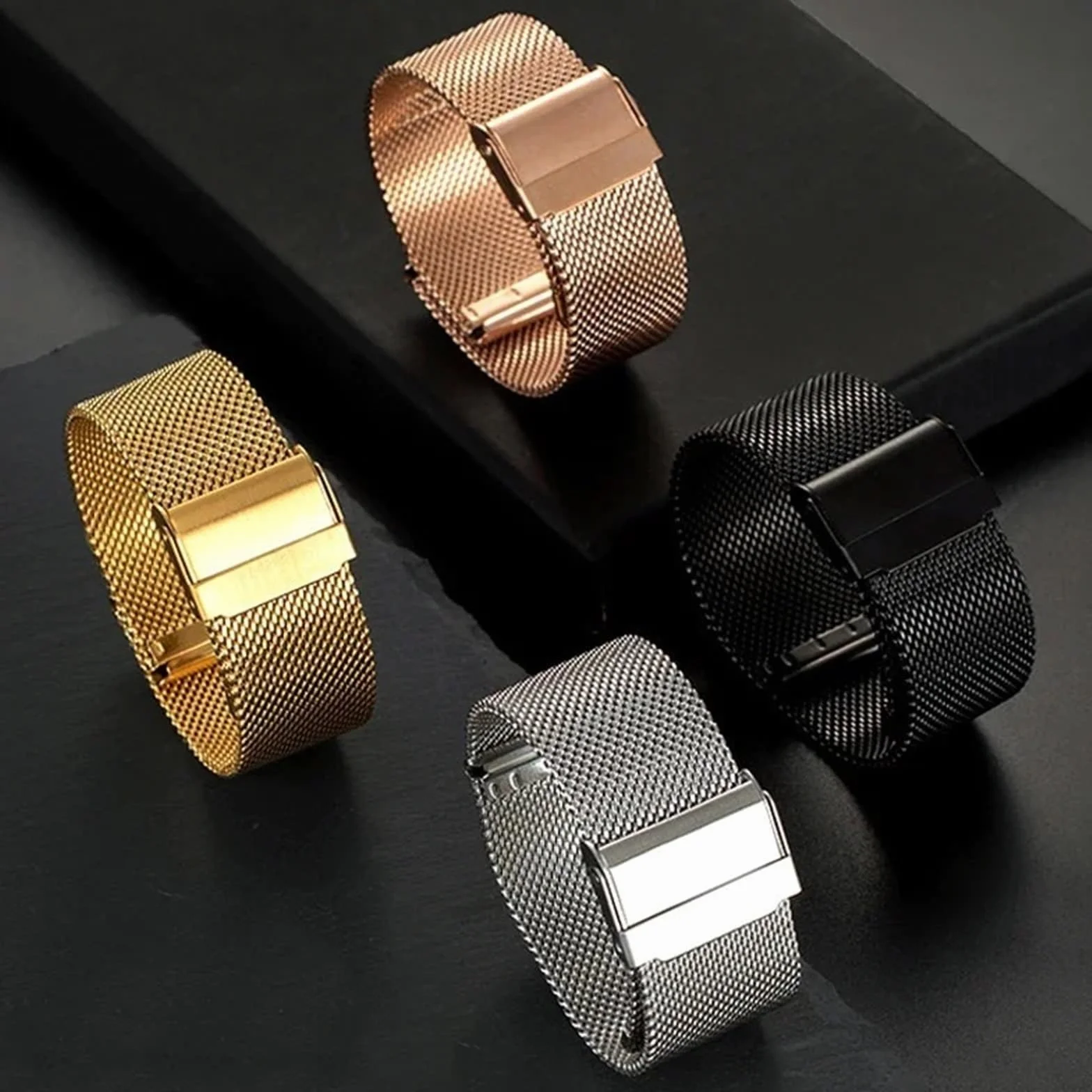 1,0 mm bransoletka z siatki mediolańskiej inteligentny zegarek ze stali nierdzewnej 18 mm 20 mm 22 mm 24 mm opaski na nadgarstek