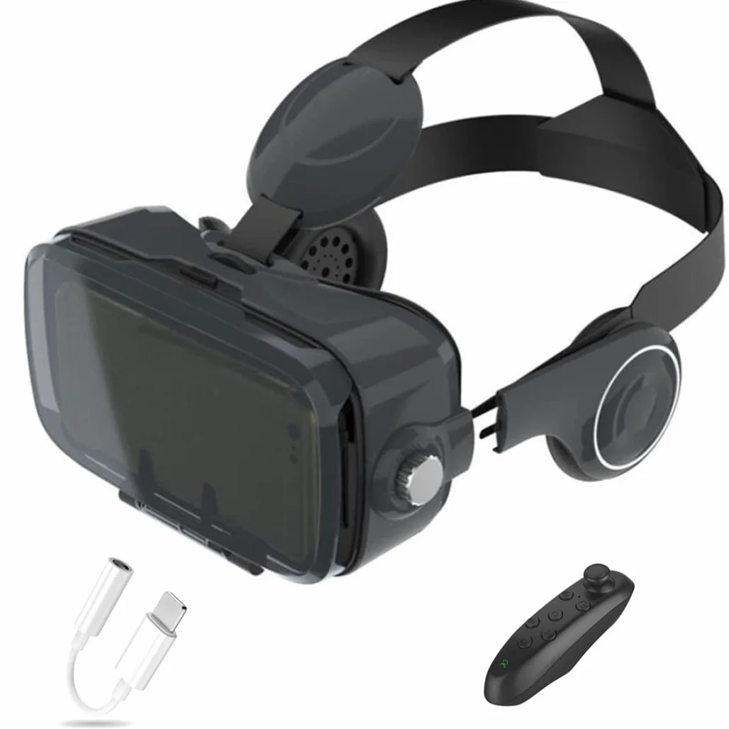 Okulary 3D, Virtual Reality, zestaw słuchawkowy, ochrona oczu, okulary VR do filmów 3D i gier, kontroler Bluetooth do iPhone 13 Pro Max/13 Pro/13/12/11, do Samsung Galaxy S21, Huawei, X. iaomi-Seria nie
