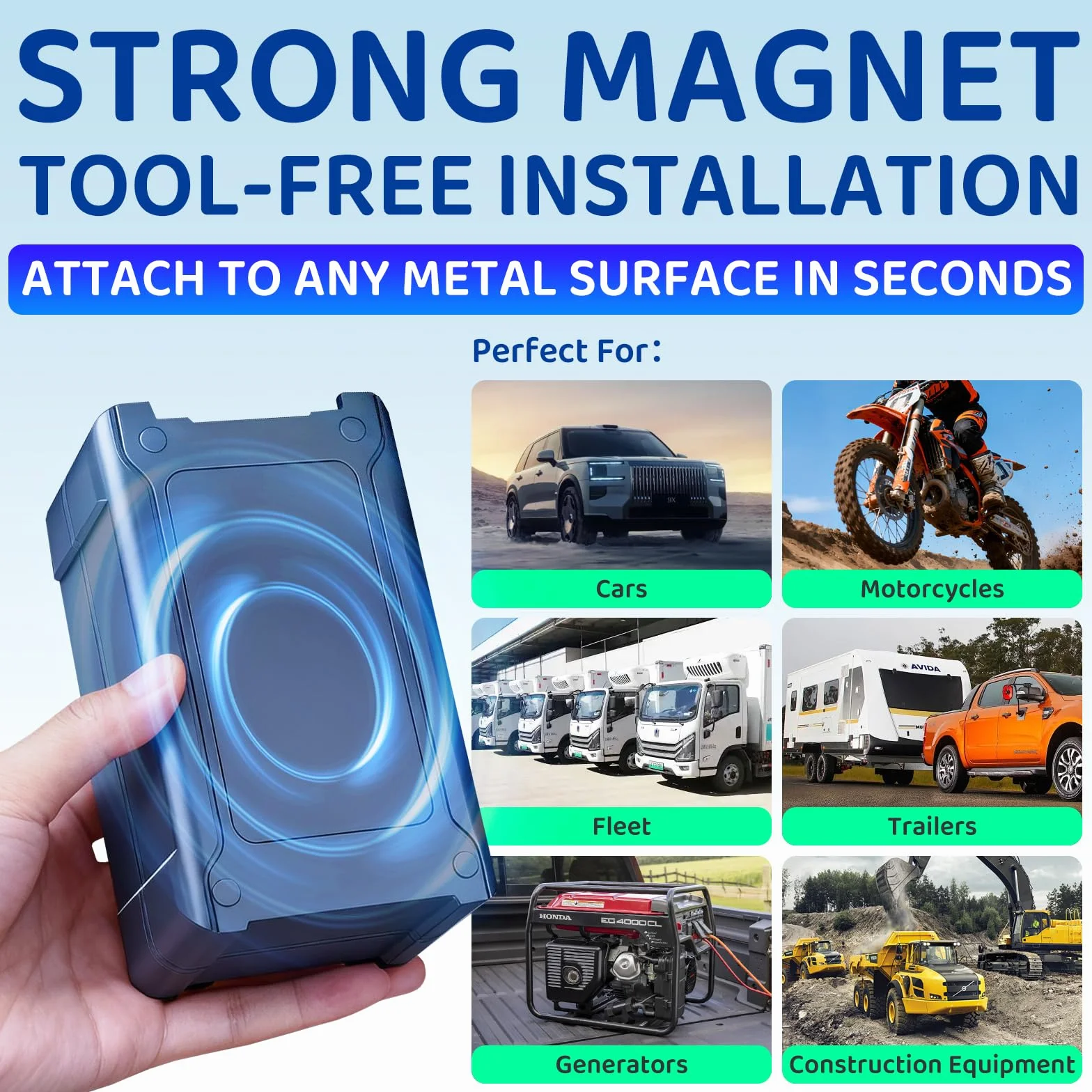 wanwaytech Lokalizator GPS mini z wbudowanym magnesem śledzenie w czasie rzeczywistym do samochodu motocykla