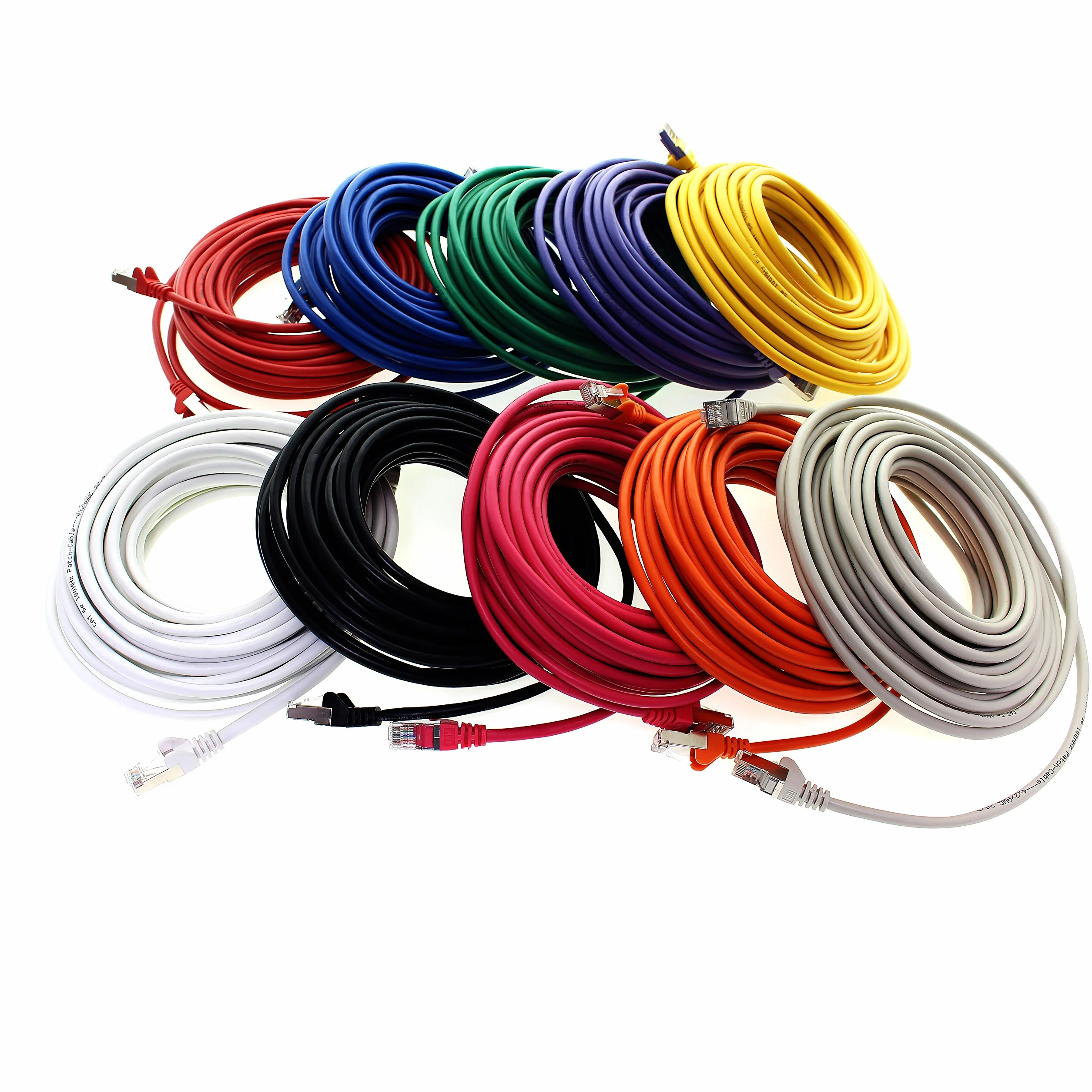 1aTTack.de 0,5 m - 10 kolorów - kabel sieciowy LAN CAT.5 CAT5 SFTP SF/UTP najwyższej jakości kabel krosowy Ethernet, kompatybilny z CAT6 / CAT6a / CAT7