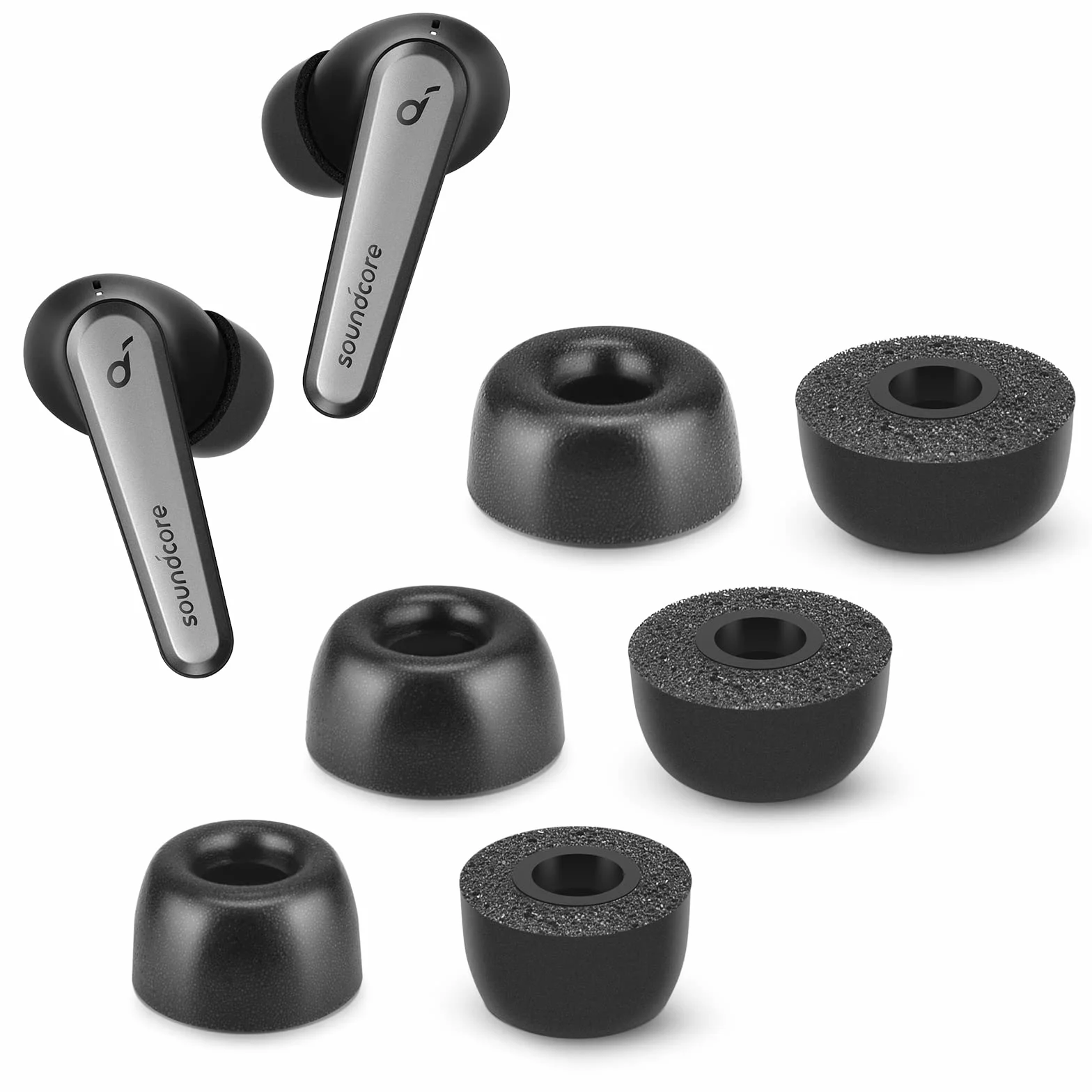 Anker Liberty Air 2 Pro piankowe końcówki z pamięcią kształtu, doskonała redukcja hałasu, 3 pary (różne rozmiary)
