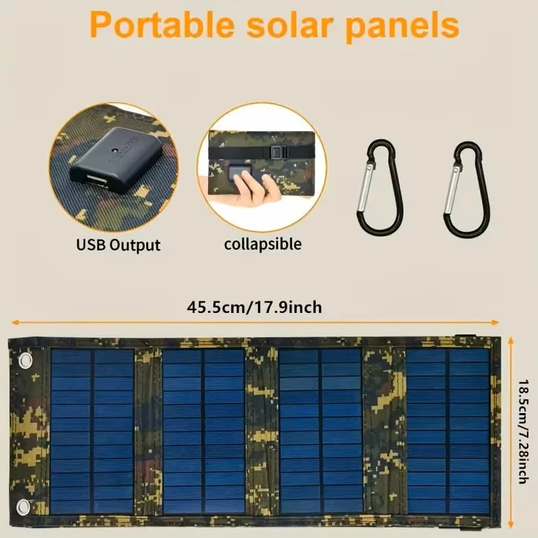 Przenośna ładowarka solarna 10 W z panelami słonecznymi | wodoodporny panel słoneczny IPX4 do małych elektrowni, telefonów, lekki, 23% wysoka konwersja