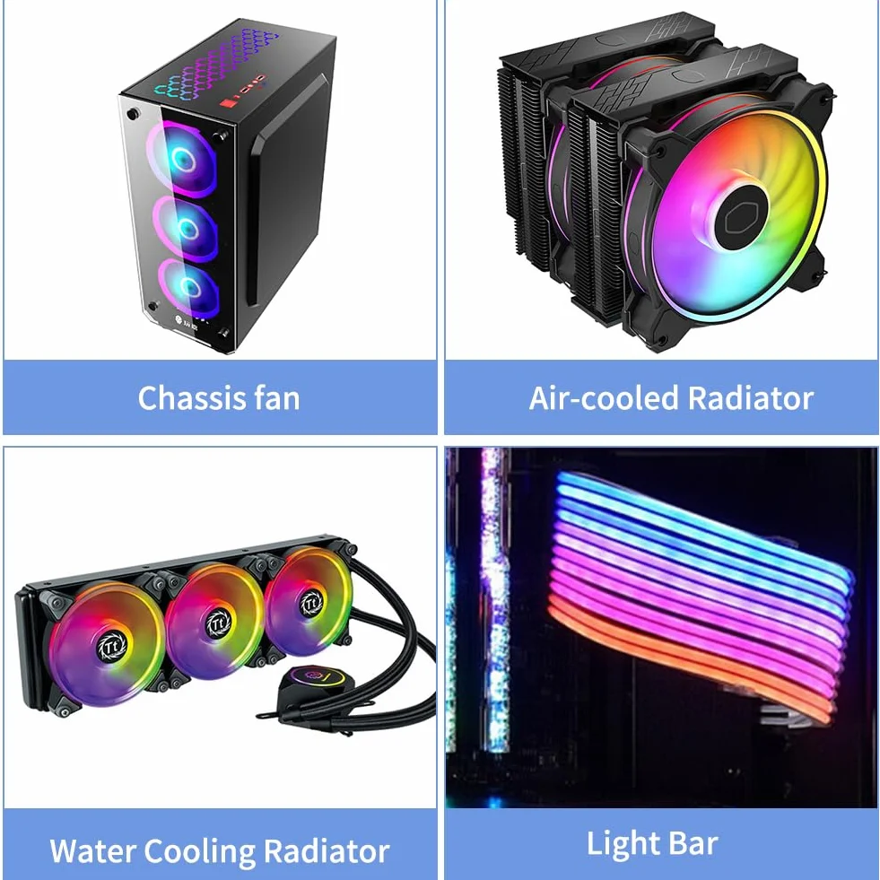 ARGB pilot zdalnego sterowania do rozdzielacza ARGB, 5 V, 3-pinowy kontroler SATA Power RGB, obudowa komputerowa, pilot zdalnego sterowania z 17 przyciskami, przełącznik RGB Fan Hub do wentylatorów