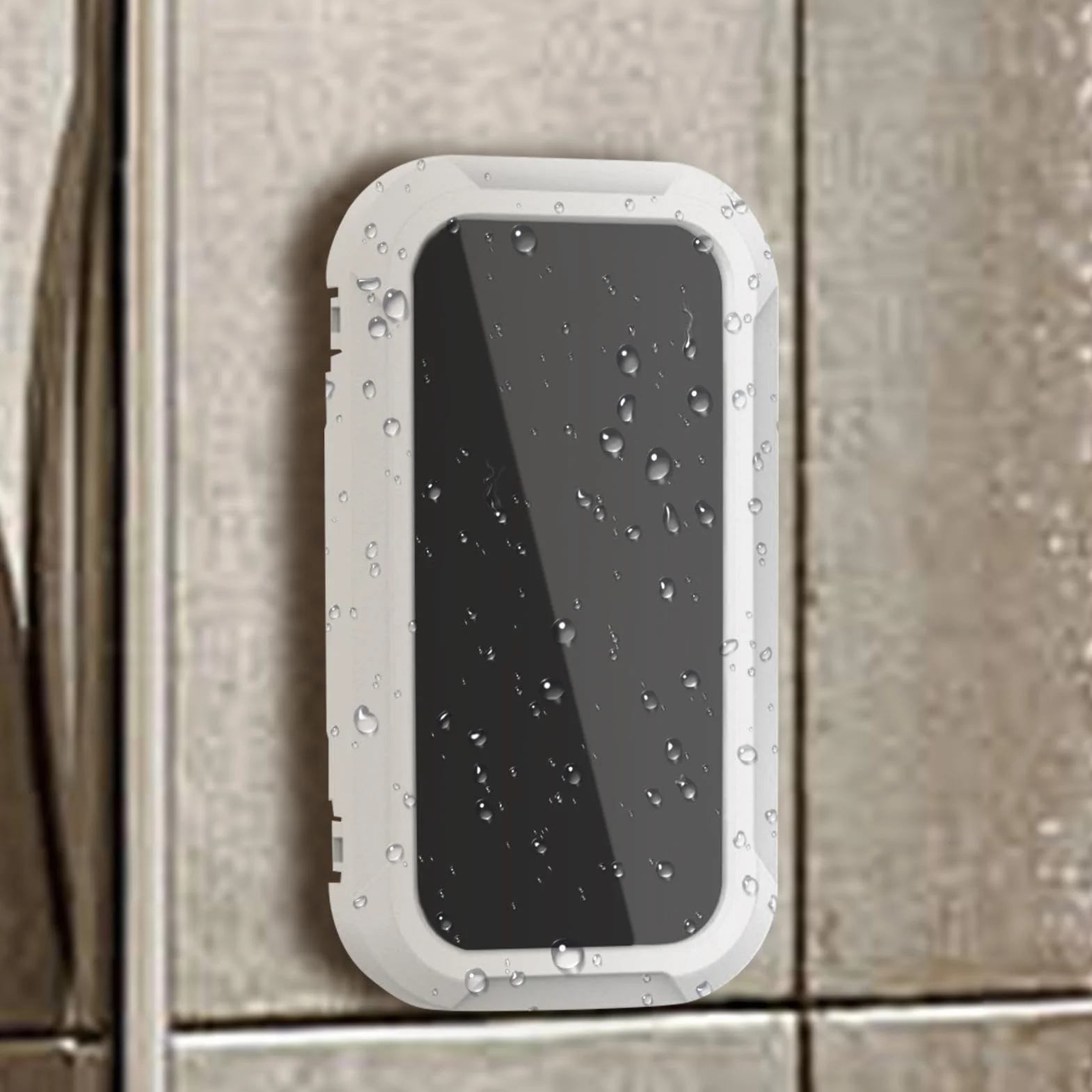 Générique Uchwyt na telefon pod prysznic wodoodporny, obrotowy pokrowiec na telefon z 360 stopni, montowany na ścianie bez dziurkowania wysuwany uchwyt na telefon, uchwyt na ekran dotykowy do łazienki