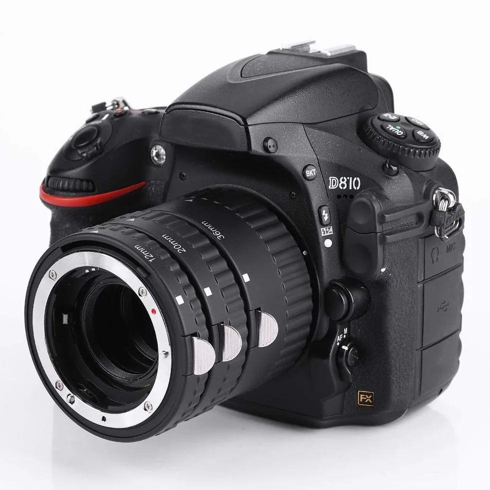 Pierścień adaptera obiektywu, 12 mm + 20 mm + 36 mm automatyczna rura przedłużająca obiektyw makro do lustrzanek cyfrowych z mocowaniem F(N-AF-B)
