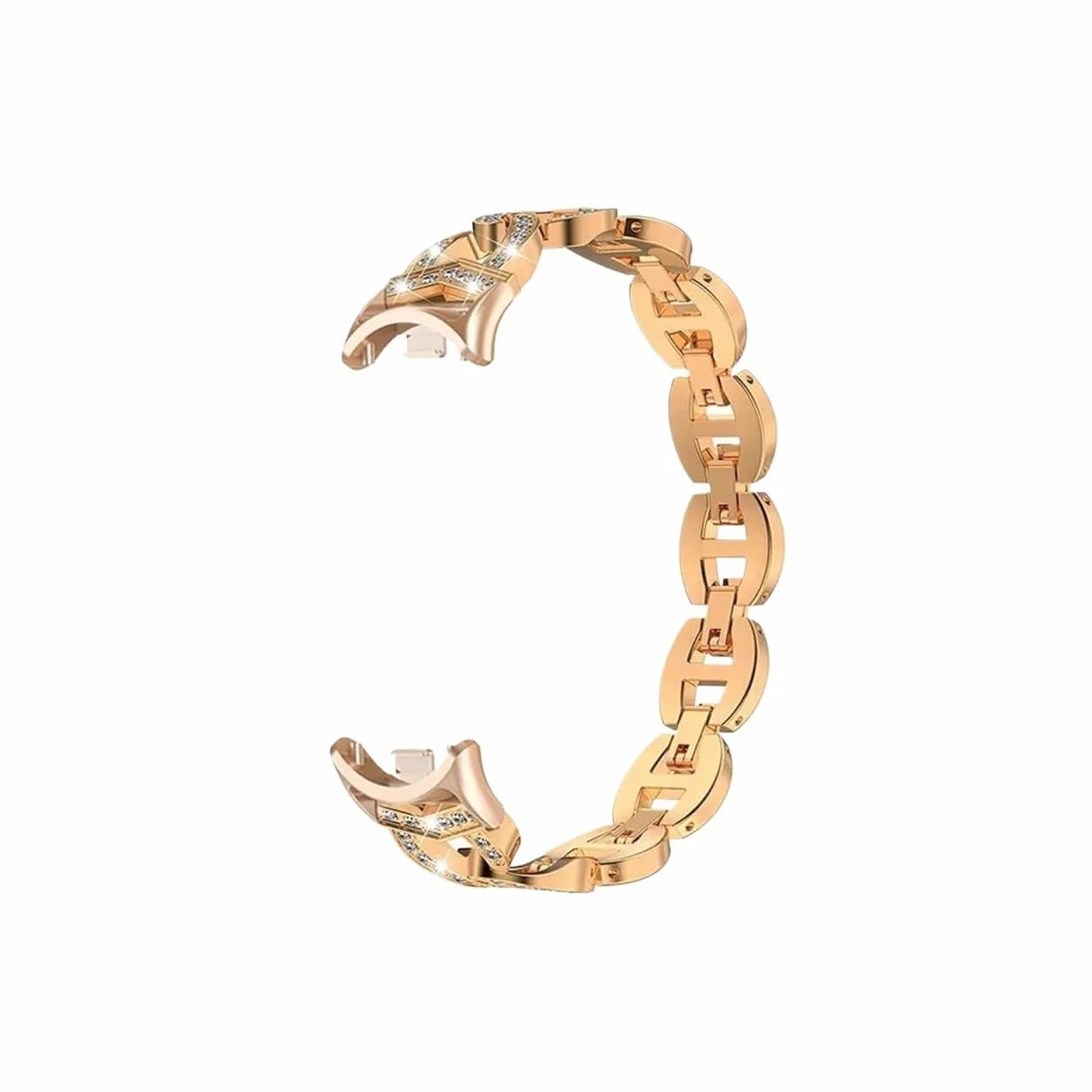 Metal Diamond Strap Fit For Mi Band 8 Watch Band Fit For Xiaomi Mi Band 8 NFC Smartband Accessories Wristband Fit For Miband 8 Bracelets (Material : Rose gold, Size : For Mi Band 8 NFC)
