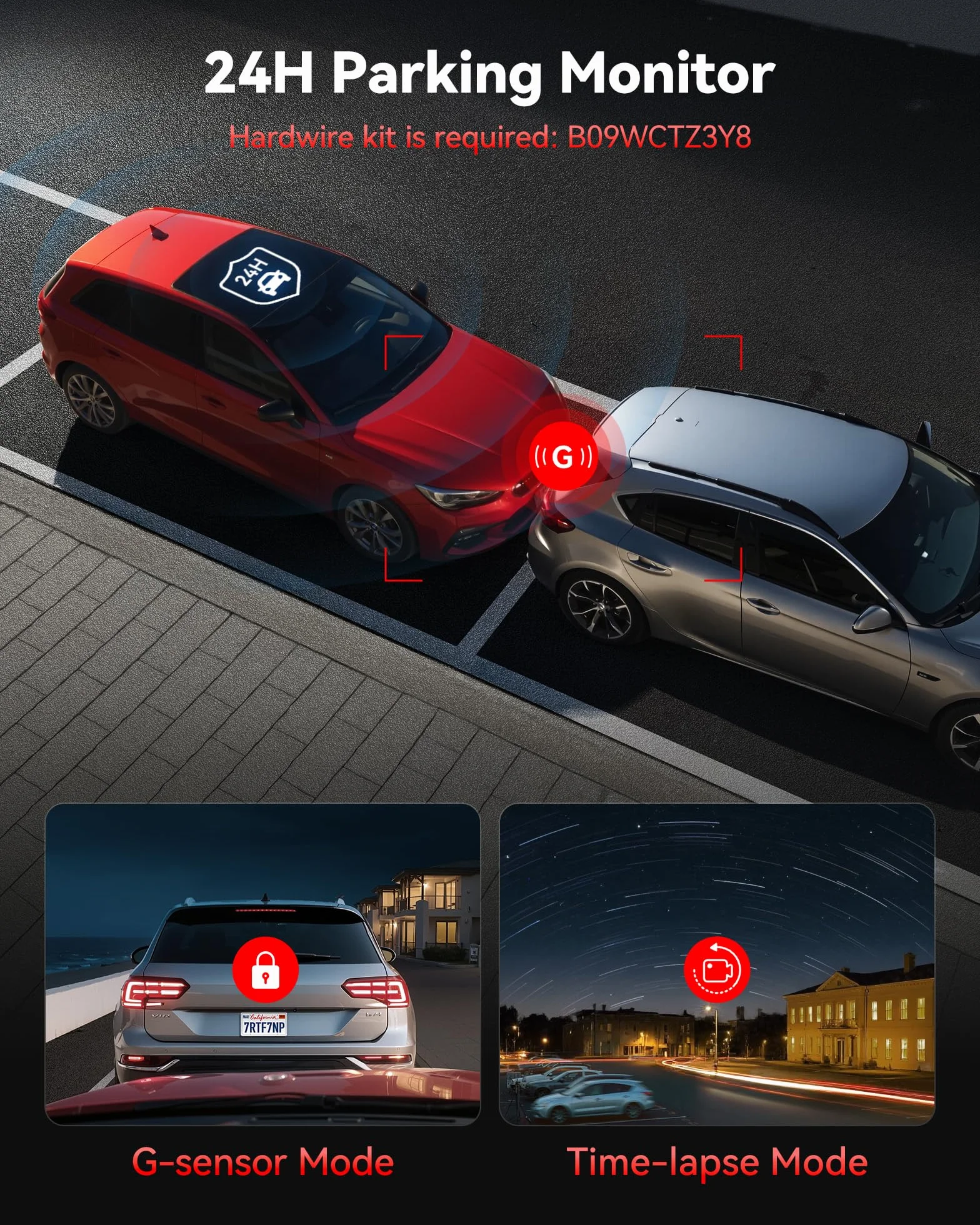REDTIGER Dash Cam Przód samochodu Tył 4K / 2.5K z GPS WiFi Rejestrator deski rozdzielczej samochodu z ekranem IPS 3,18 ", nagrywanie w pętli noktowizyjnej 170 ° Szeroki kąt WDR, obsługa maks. 256 GB