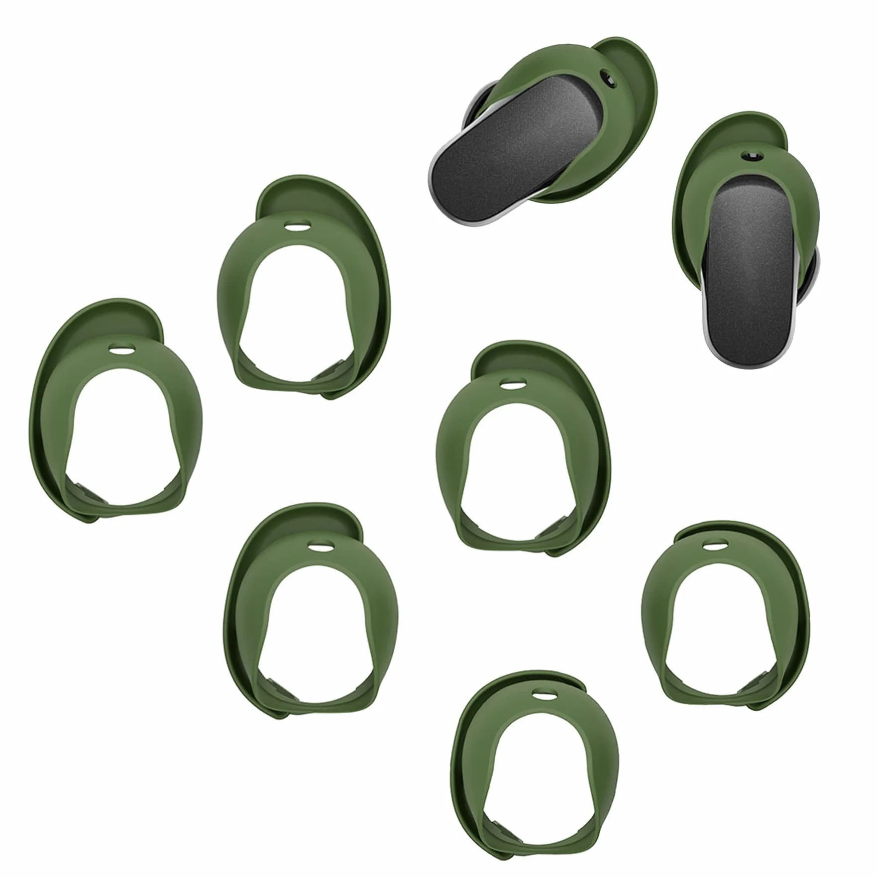 Zapasowe końcówki douszne kompatybilne z Bose QuietComfort Ultra (2023) silikonowe antypoślizgowe rozmiar S M L zielone