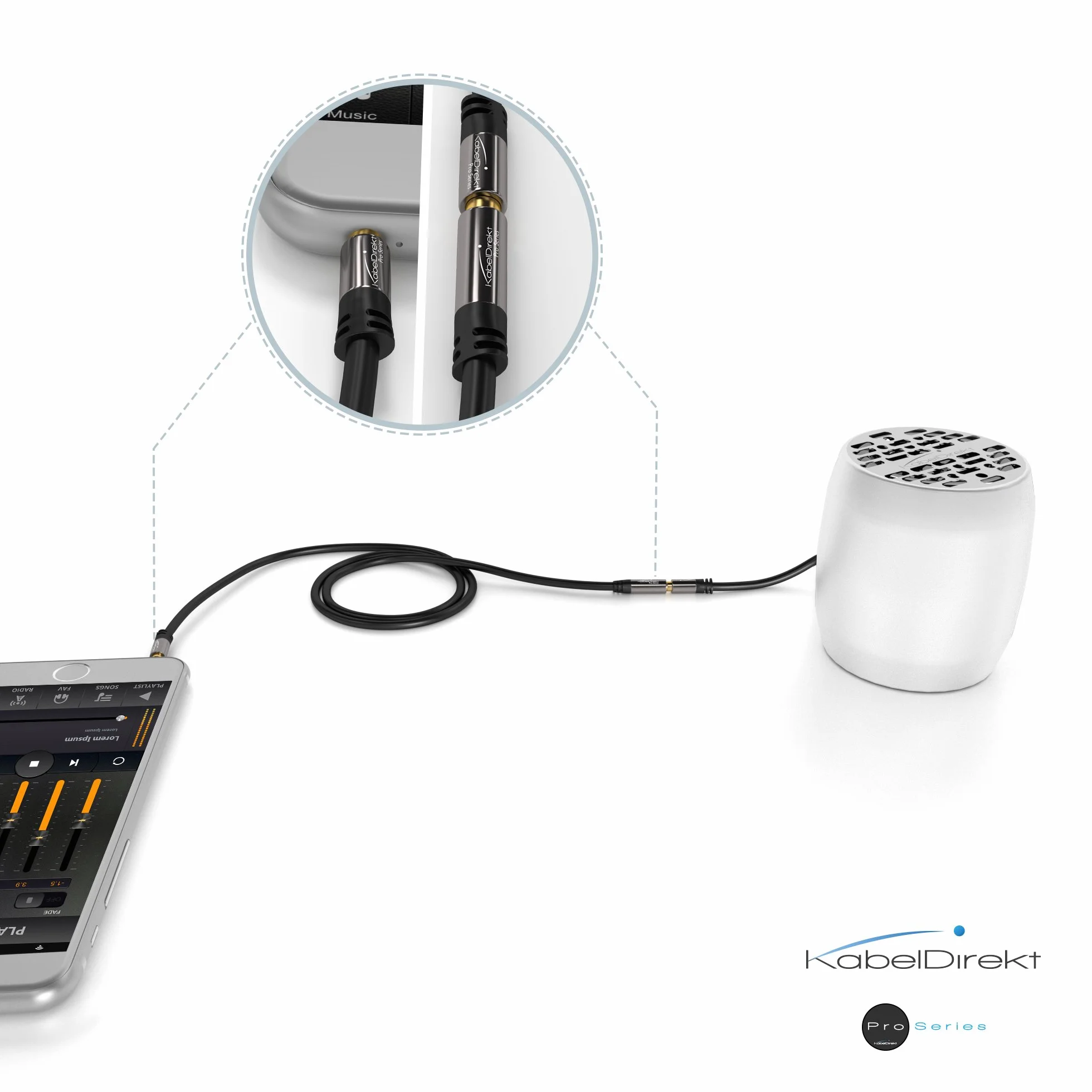 KabelDirekt – 2 m – Przedłużacz słuchawkowy, przedłużacz jack 3,5 mm (kabel audio aux, wtyk/gniazdo, prawie niezniszczalna metalowa obudowa, idealny do słuchawek, czarny)