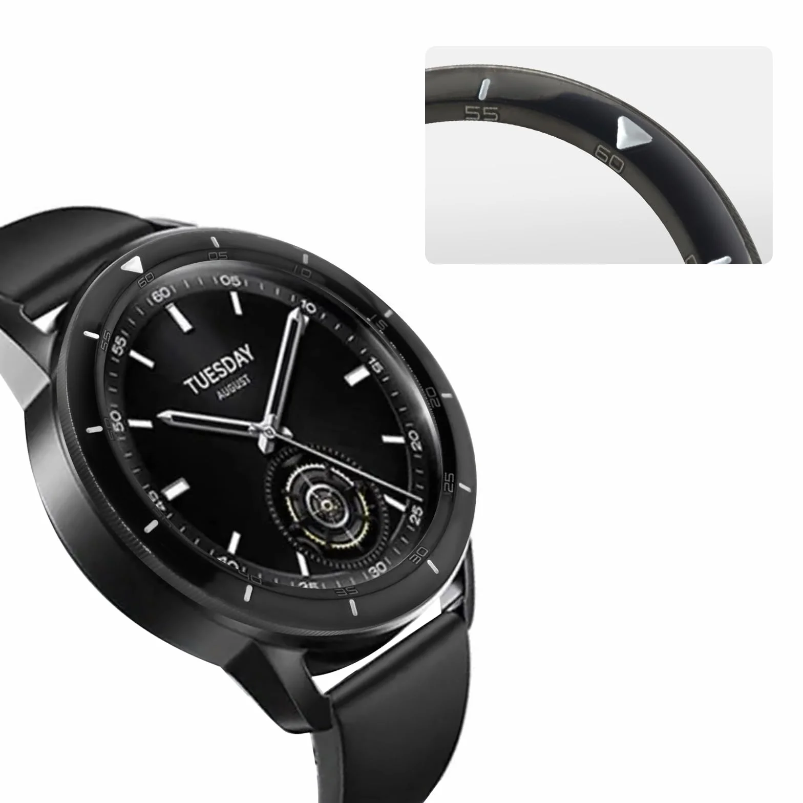 Xiaomi Watch S4/S3 Pierścień ze stali nierdzewnej czarny wzór skali