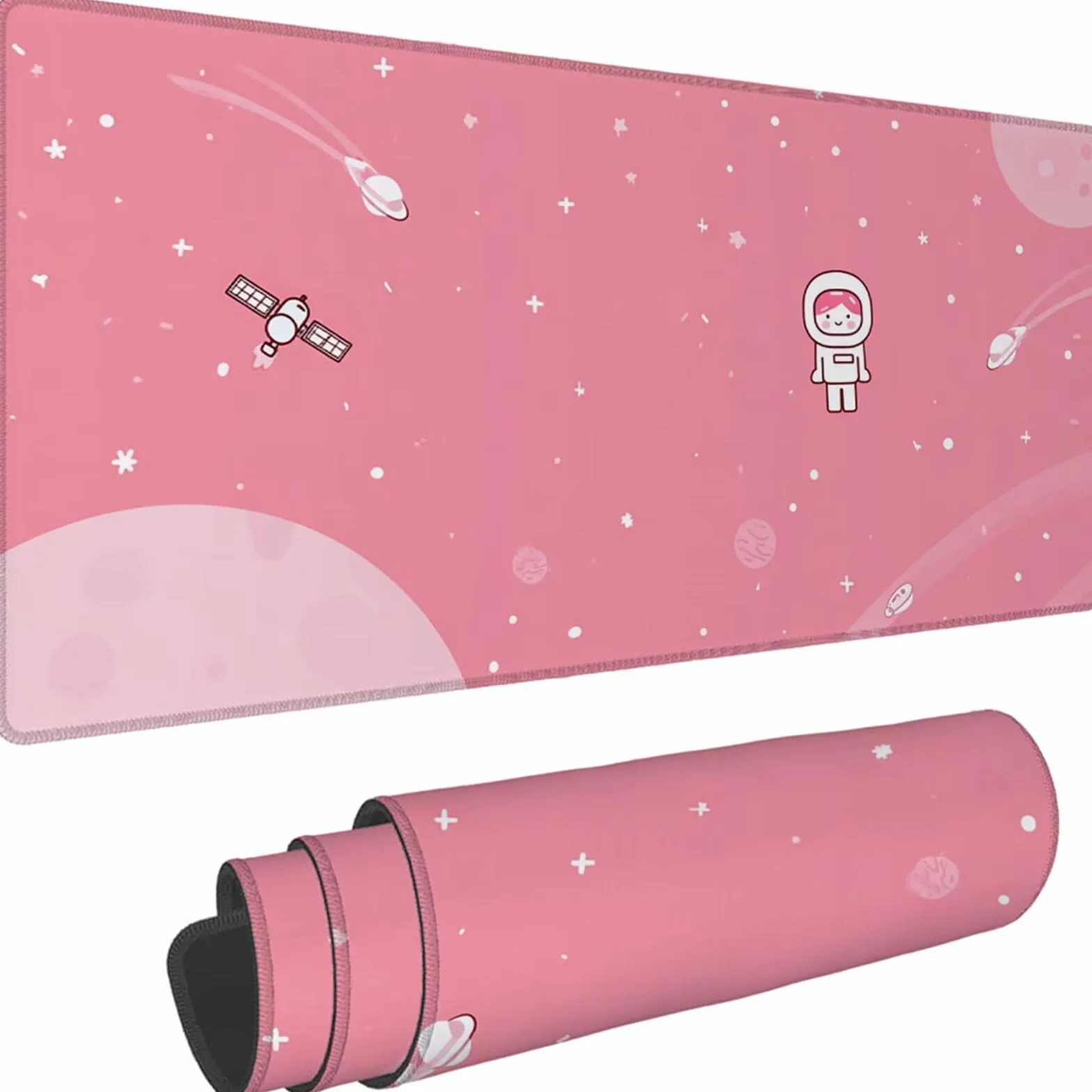 Gamingowa podkładka pod mysz 1200 x 600 x 3 mm, XXL, wodoszczelna, odporna na ścieranie, z przyszytymi krawędziami, różowa, podkładka na biurko, poprawia prędkość i precyzję pod laptopa, komputer