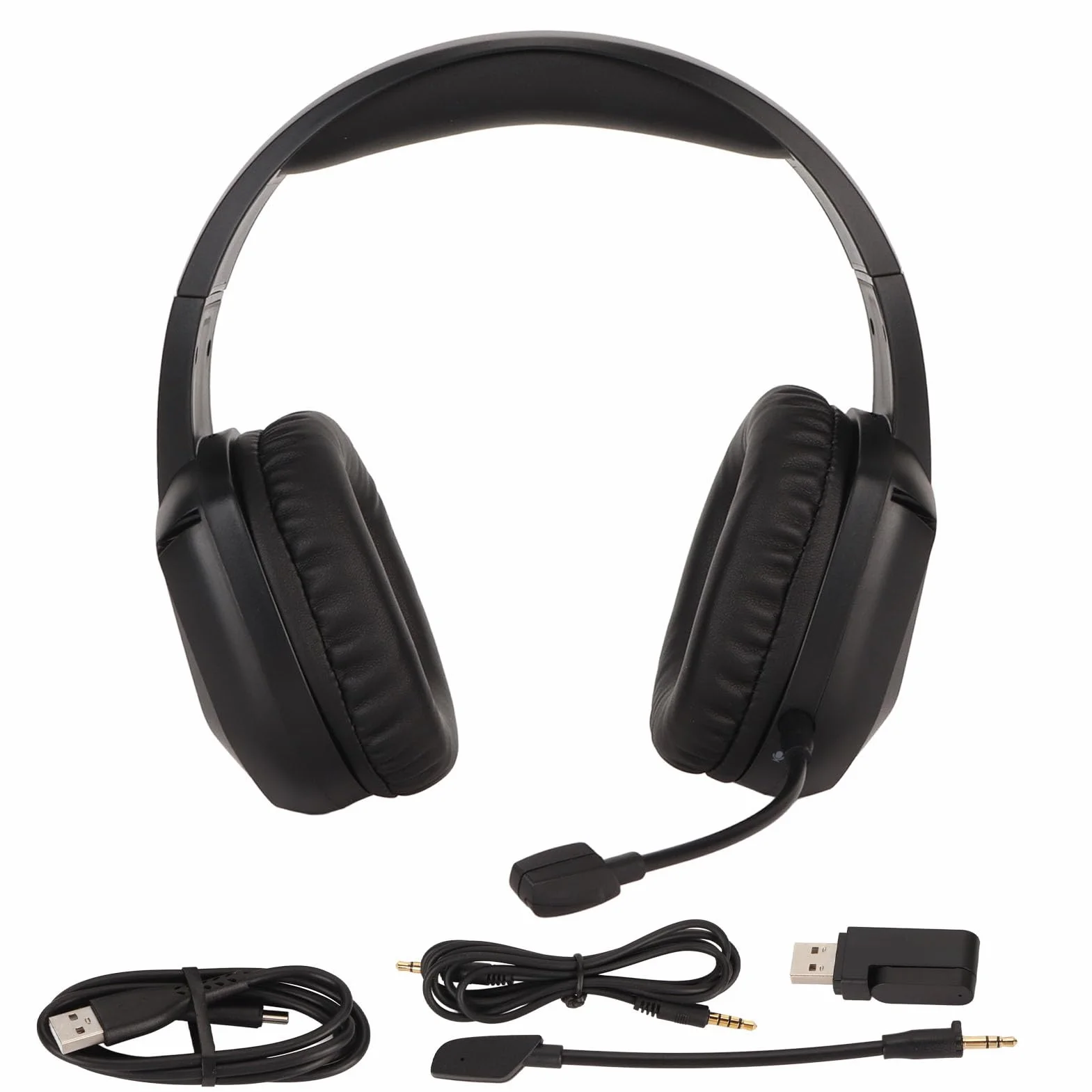 Bezprzewodowy Zestaw Słuchawkowy do Gier z Mikrofonem, Słuchawki do Gier Bluetooth, Bateria 45 Godzin, Fajne Oświetlenie RGB, Dźwięk Stereo, Ergonomiczna Konstrukcja, do Laptopa