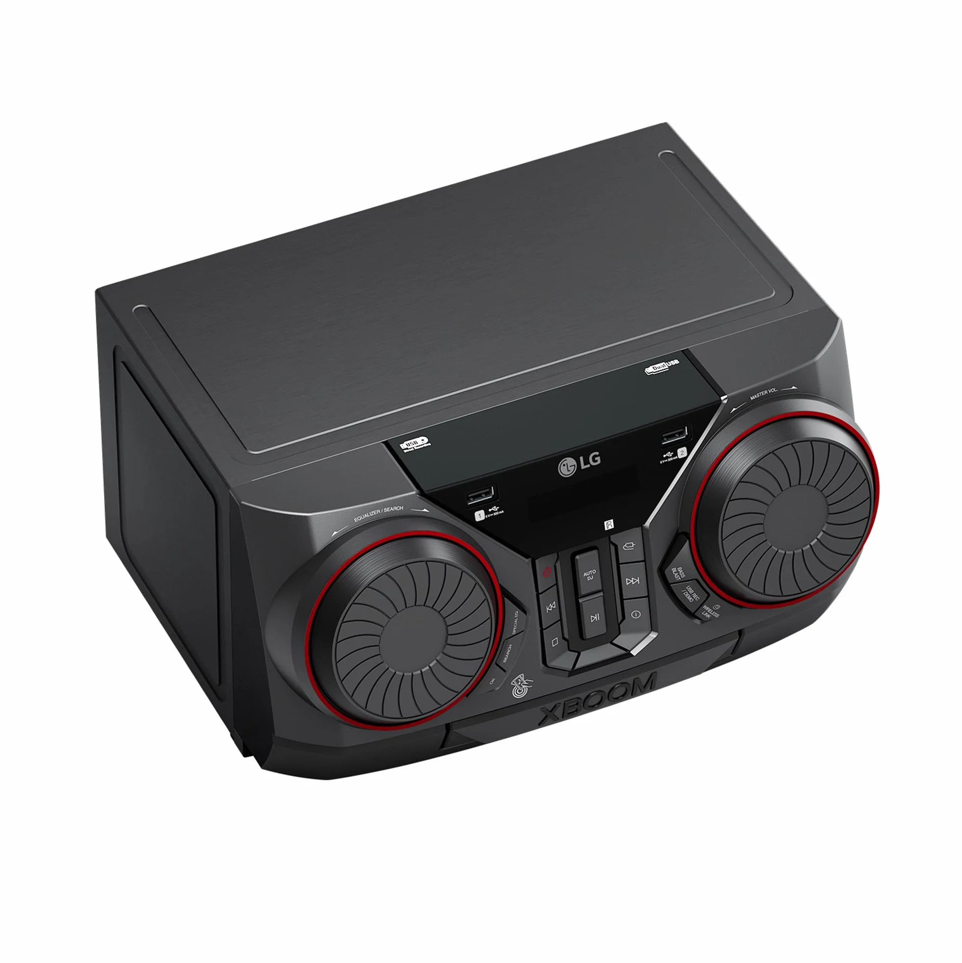 LG CK43N mikrowieża XBOOM, system dźwiękowy 300 W, Bluetooth, USB, wejście Aux, synchronizacja TV, kontrola imprez, korektor, odtwarzacz MP3, potężny dźwięk do domu i na imprezy, czarny