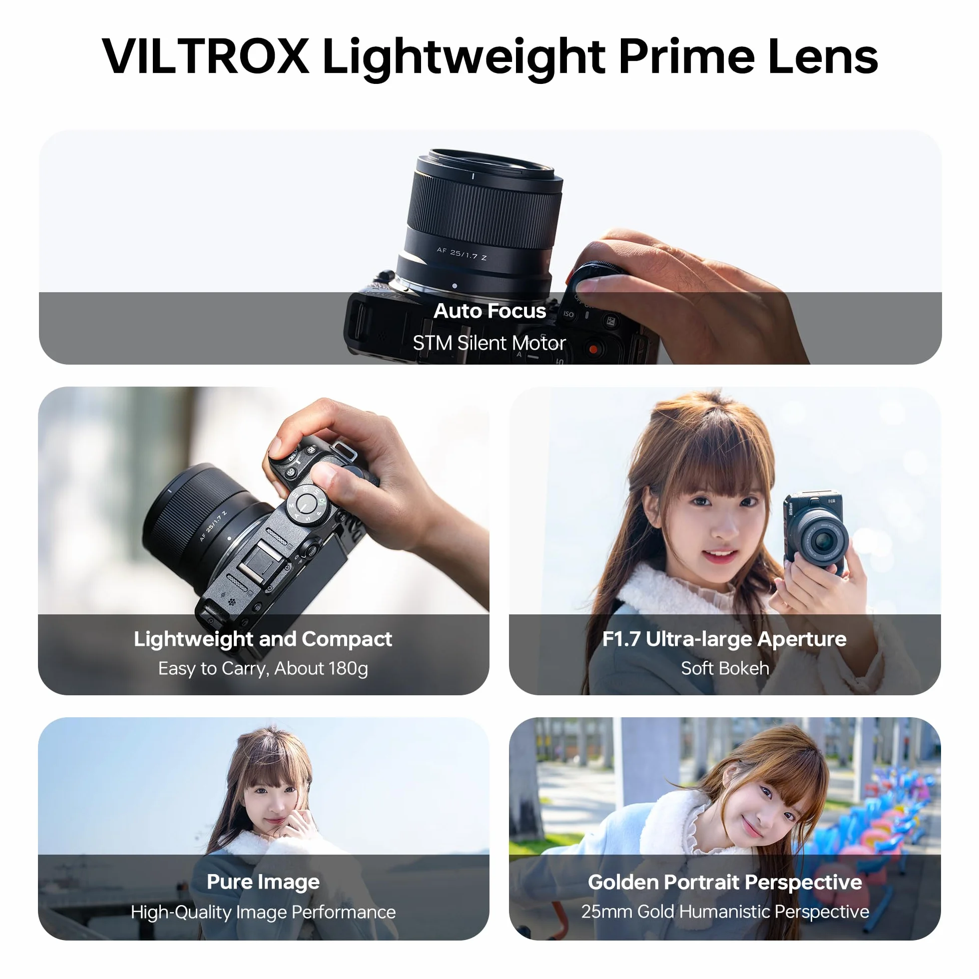 VILTROX Obiektyw Air AF 25mm F1.7 f/1.7 do mocowania Nikon Z, duża przysłona APS-C Auto Focus Prime obiektyw kompatybilny z aparatami bezlusterkowymi Nikon Z-Mount Z5, Z50, Z6, Z6II, Z7, Z7II, ZFC