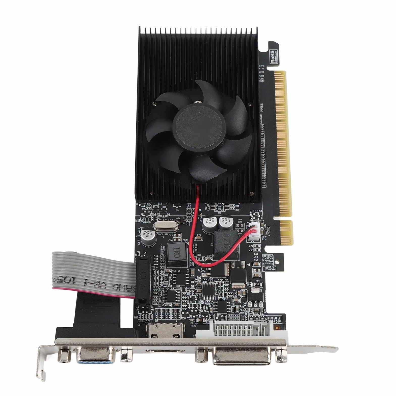 Karta Graficzna do Gier, 2 GB Pamięci Wideo DDR3, Karta Graficzna do Komputera PC, z Interfejsem Multimedialnym HD Port VGA DVI Komputera Stacjonarnego