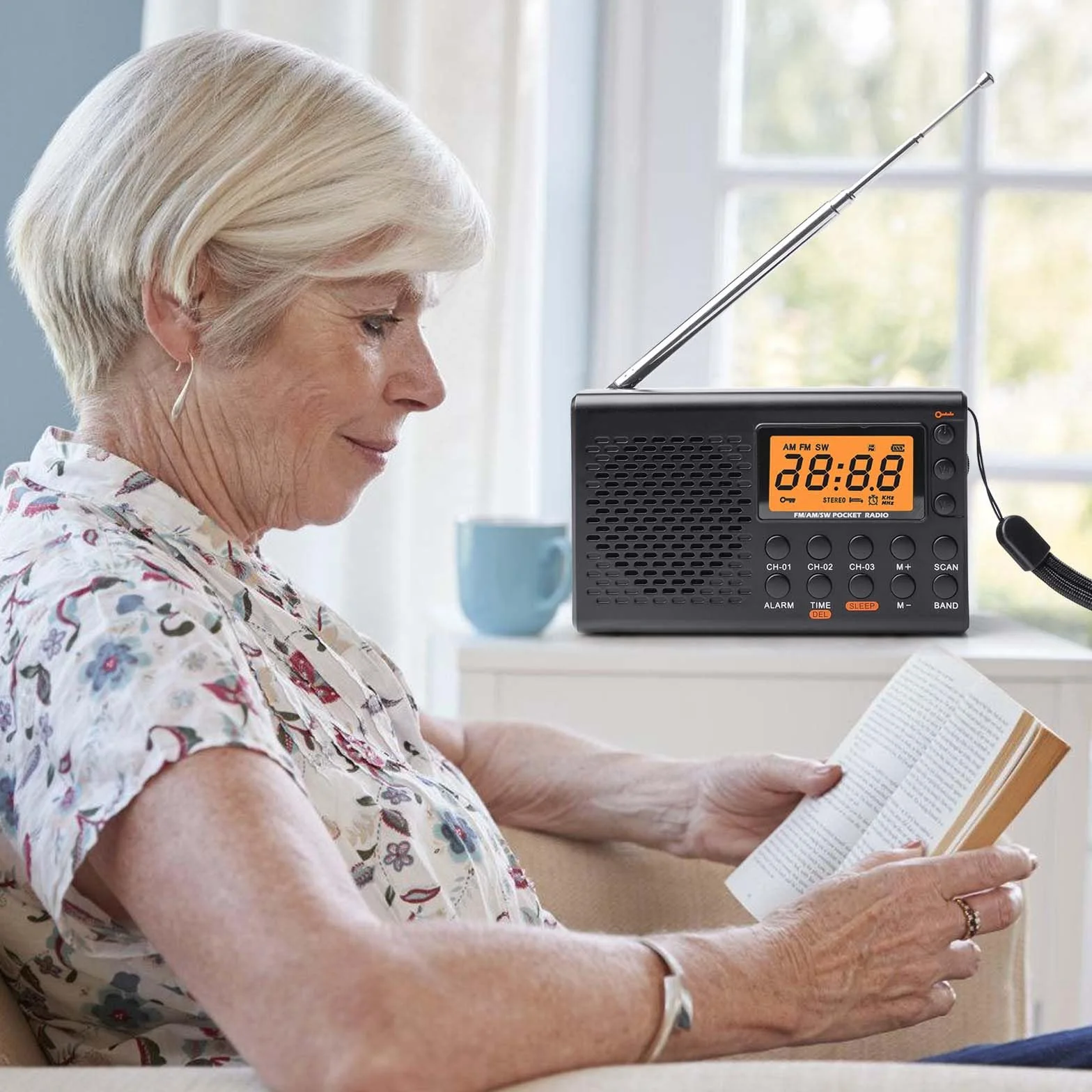 Przenośne radio, AM, FM, SW radio walizkowe z wyświetlaczem LCD, zasilanie bateryjne, wbudowany głośnik, alarm uśpienia, timer, przyłącze słuchawkowe, radio kuchenne, 35 ustawień wstępnych, małe radio
