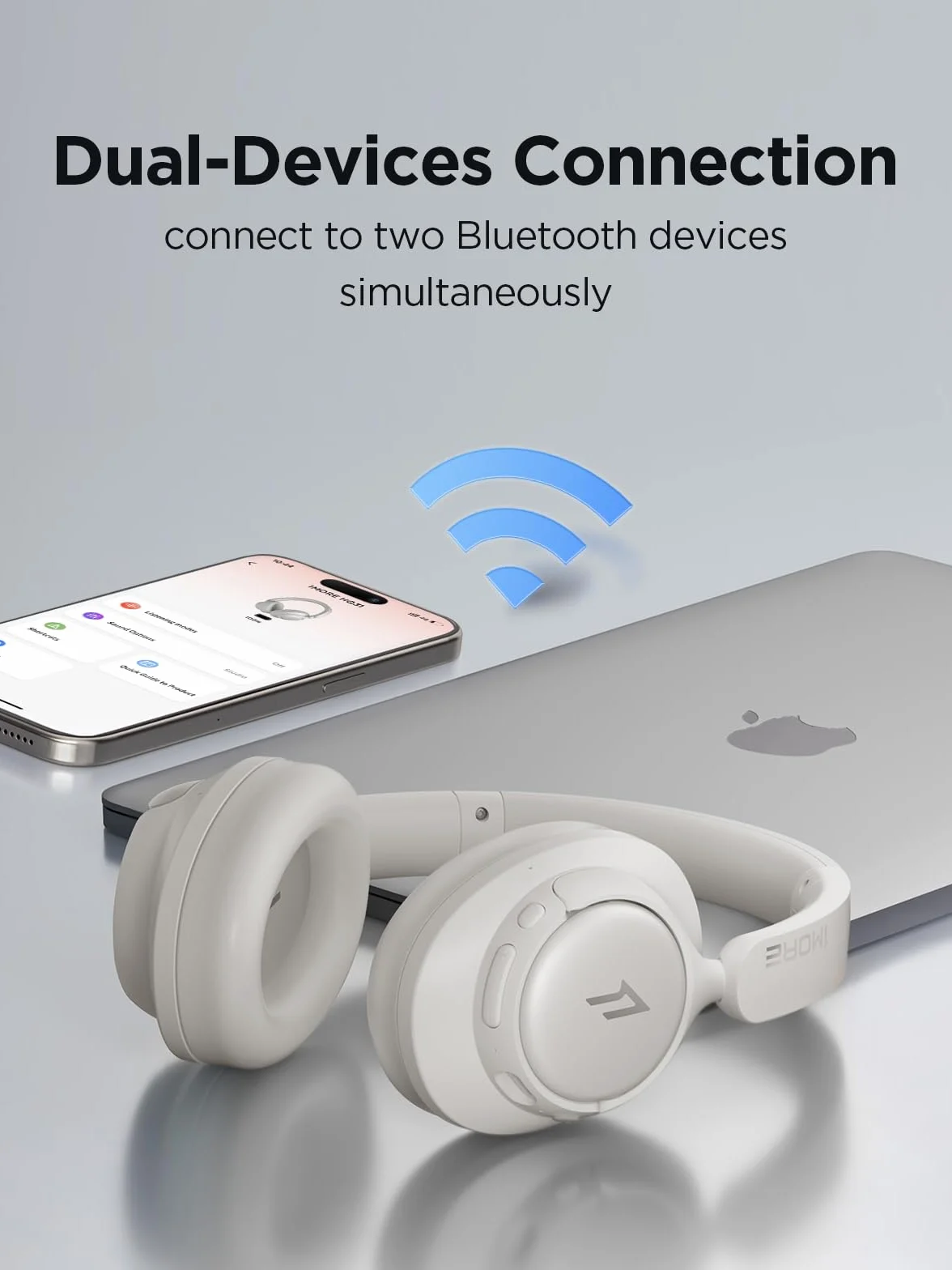1MORE HQ31 bezprzewodowe słuchawki Bluetooth, słuchawki nauszne z hybrydową aktywną redukcją szumów, 90 godzin odtwarzania, Hi-Res Audio, dźwięk przestrzenny, wyraźne połączenia, szybkie ładowanie, EQ