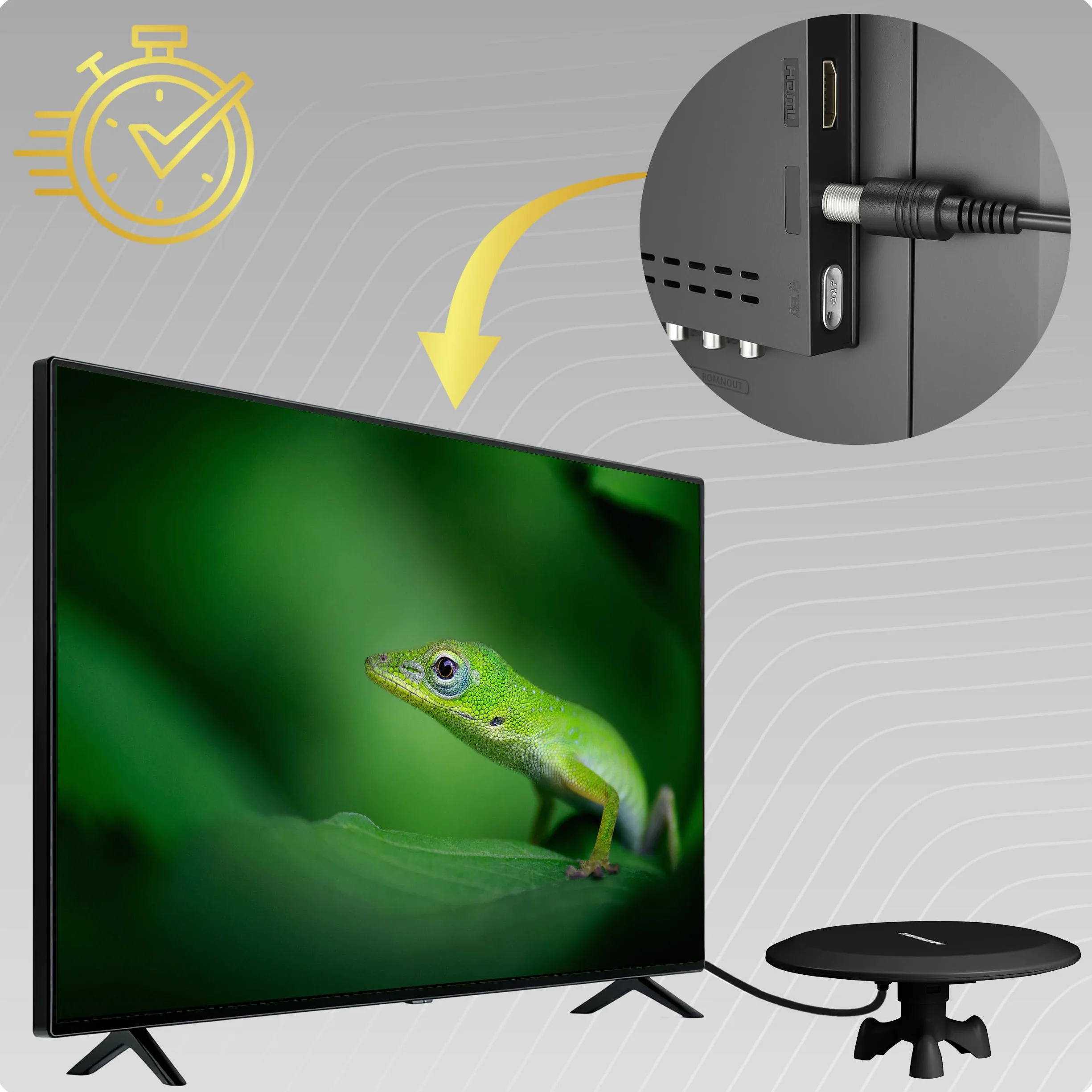 Berdsen Antena DVB-T2 ze Wzmacniaczem 28 dB Pokojowa do Telewizora Kabel 10 m Zasięg 80 km Filtr LTE Czarna