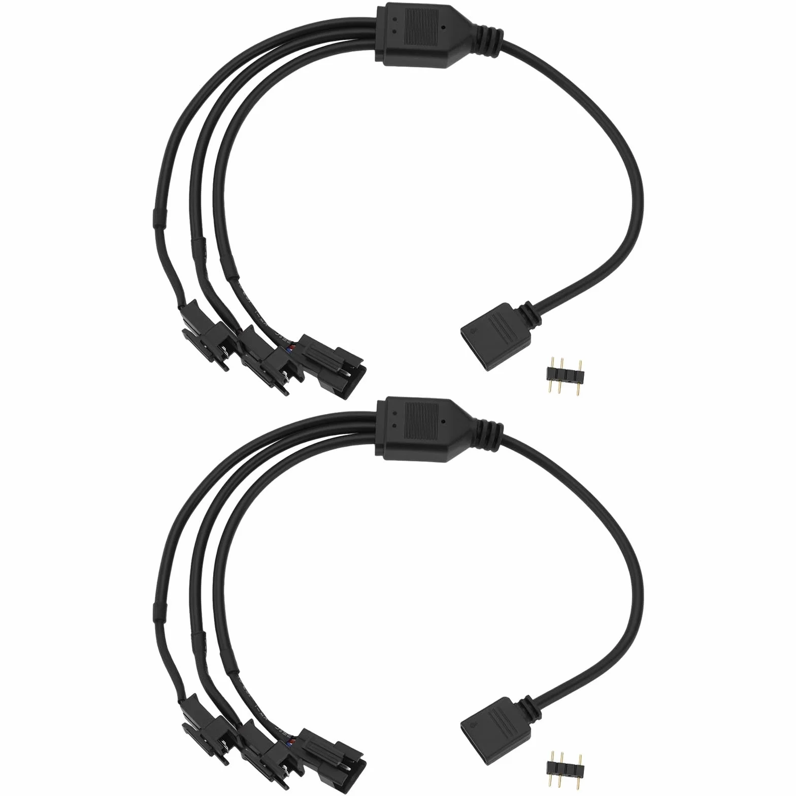 ECSiNG 2 szt. 5 V 3-pinowy ARGB żeński na SM męski kabel adaptera 1 do 3 ARGB rozdzielany kabel 30 cm do taśm LED PC 5 V ARGB wentylator obudowa komputera
