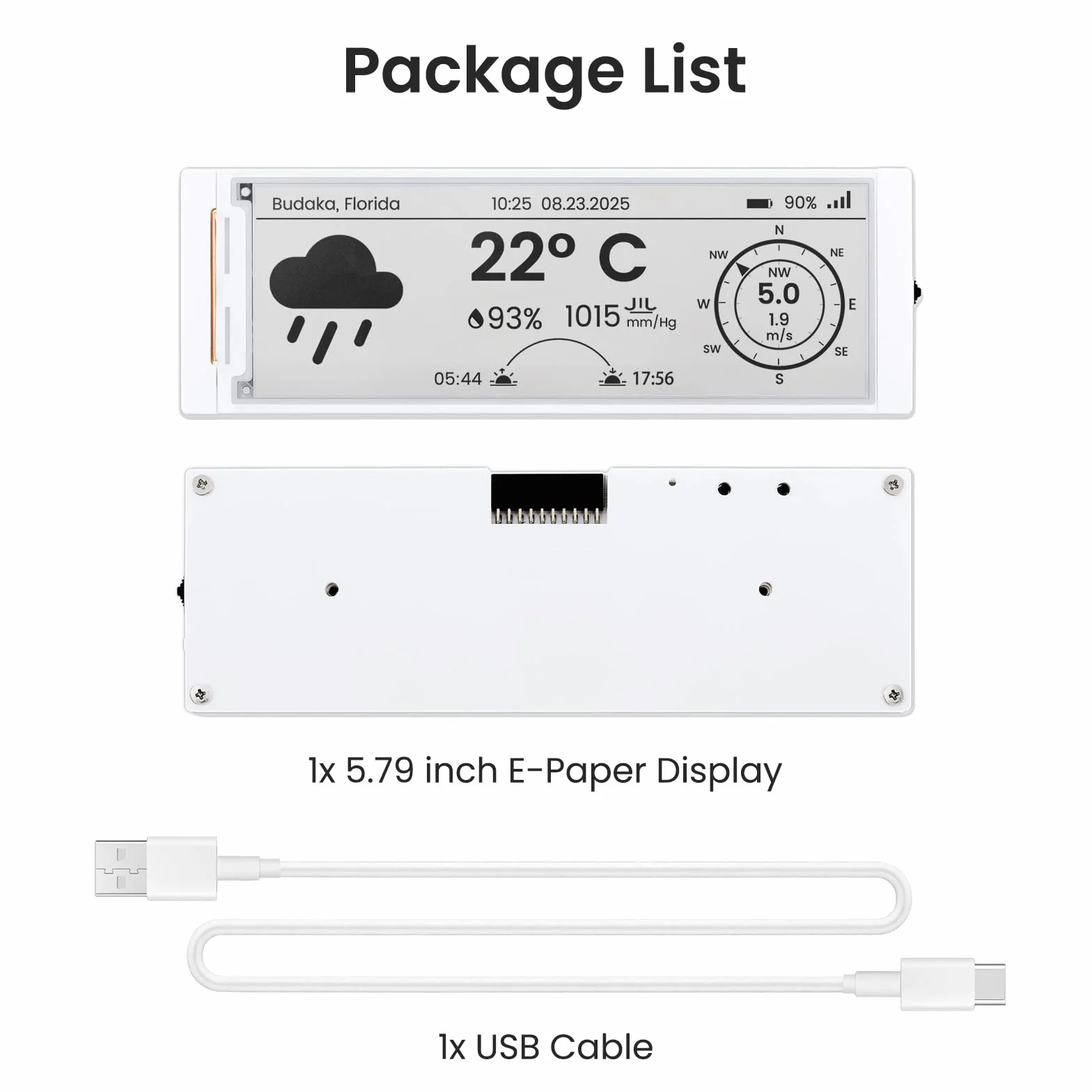 ELECROW ESP32 Wyświetlacz E-Ink 14,7 cm (5,79 cala), CrowPanel E-Paper HMI Wyświetlacz Kompatybilny z Arduino IDE, E Ink Ekran z Rozdzielczością 272x792 Koloru Czarno-Białego, Sterowany przez