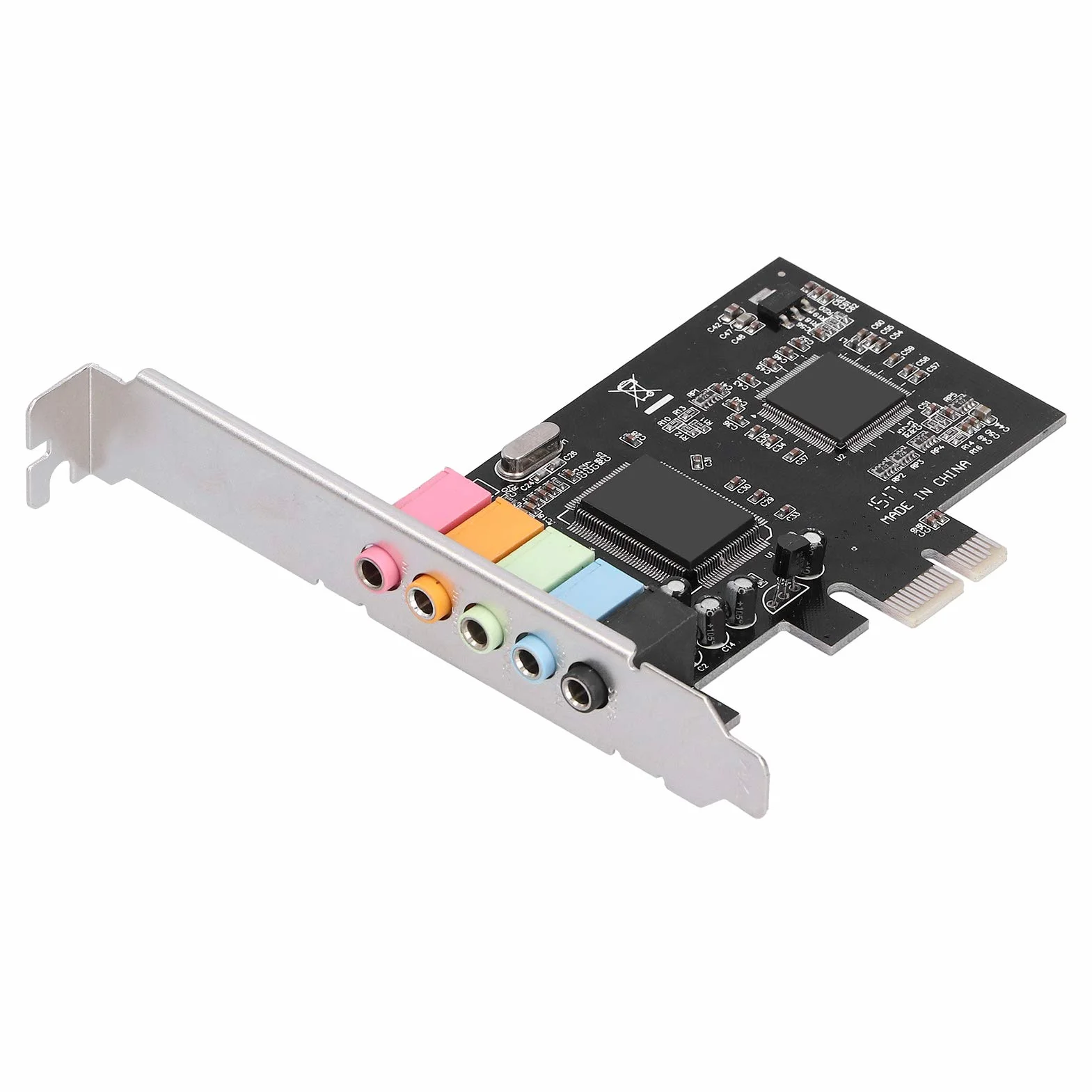 5.1-kanałowa karta dźwiękowa PCI-Express z pełnym dupleksem, karta dźwiękowa stereo z chipem CMI8738, do systemu na komputer stacjonarny, komputer do kina domowego, duże gry 3D