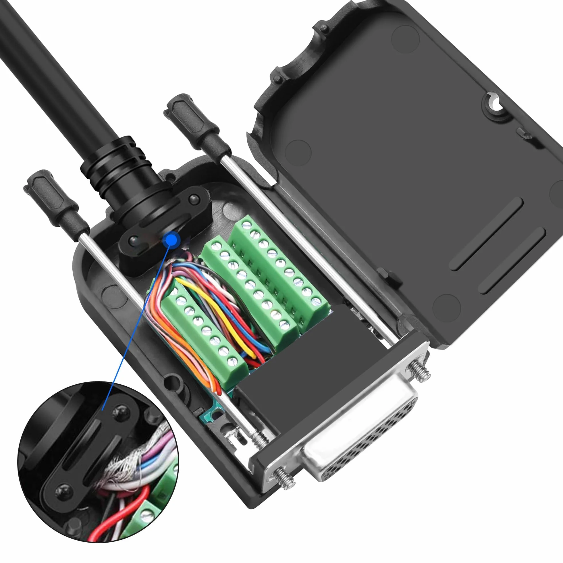 XMSJSIY DB26 gniazdo bezlutowe Breakout złącze adapter RS232 D-SUB 26 pin szeregowy do PCB Terminal Block Moduł Board do okablowania DIY