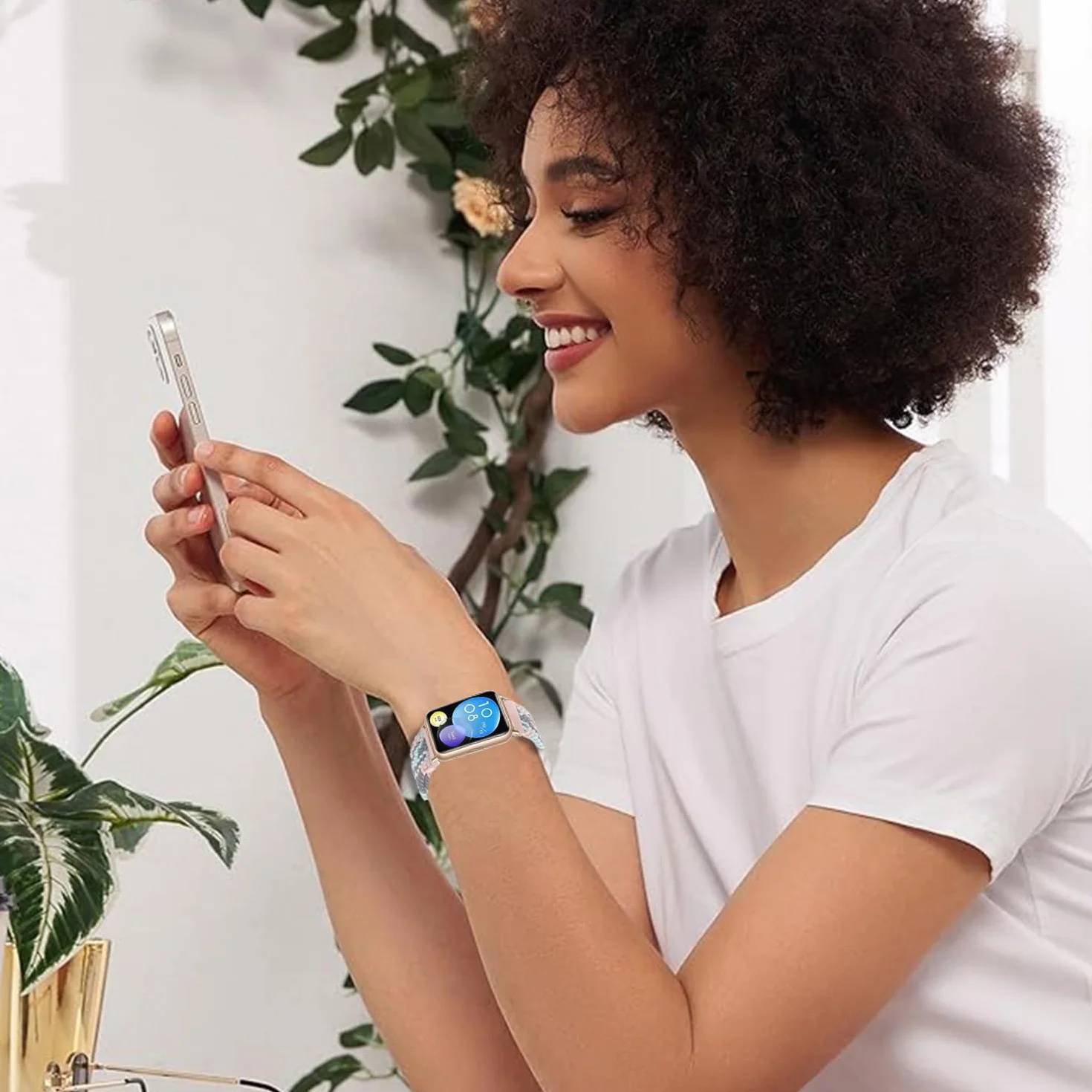 Nylonowy pasek pleciony do Huawei Watch Fit 2, elastyczny, magnetyczny