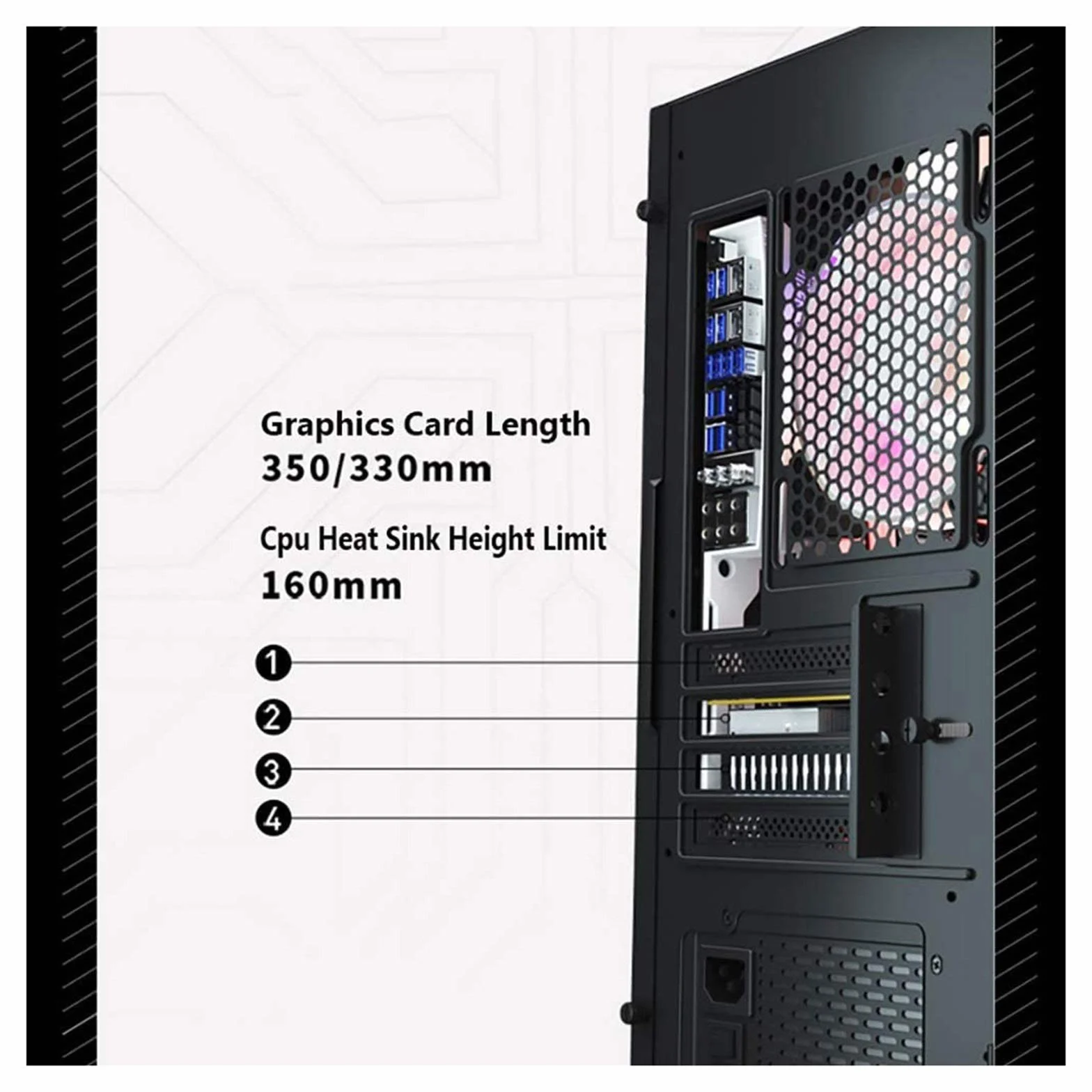 Obudowa komputera stacjonarnego, Boki ze szkła hartowanego, 5 wentylatorów, Listwa świetlna RGB, Obsługuje ITX/M-ATX, Obsługuje chłodzenie wodne (Size : Style 1)