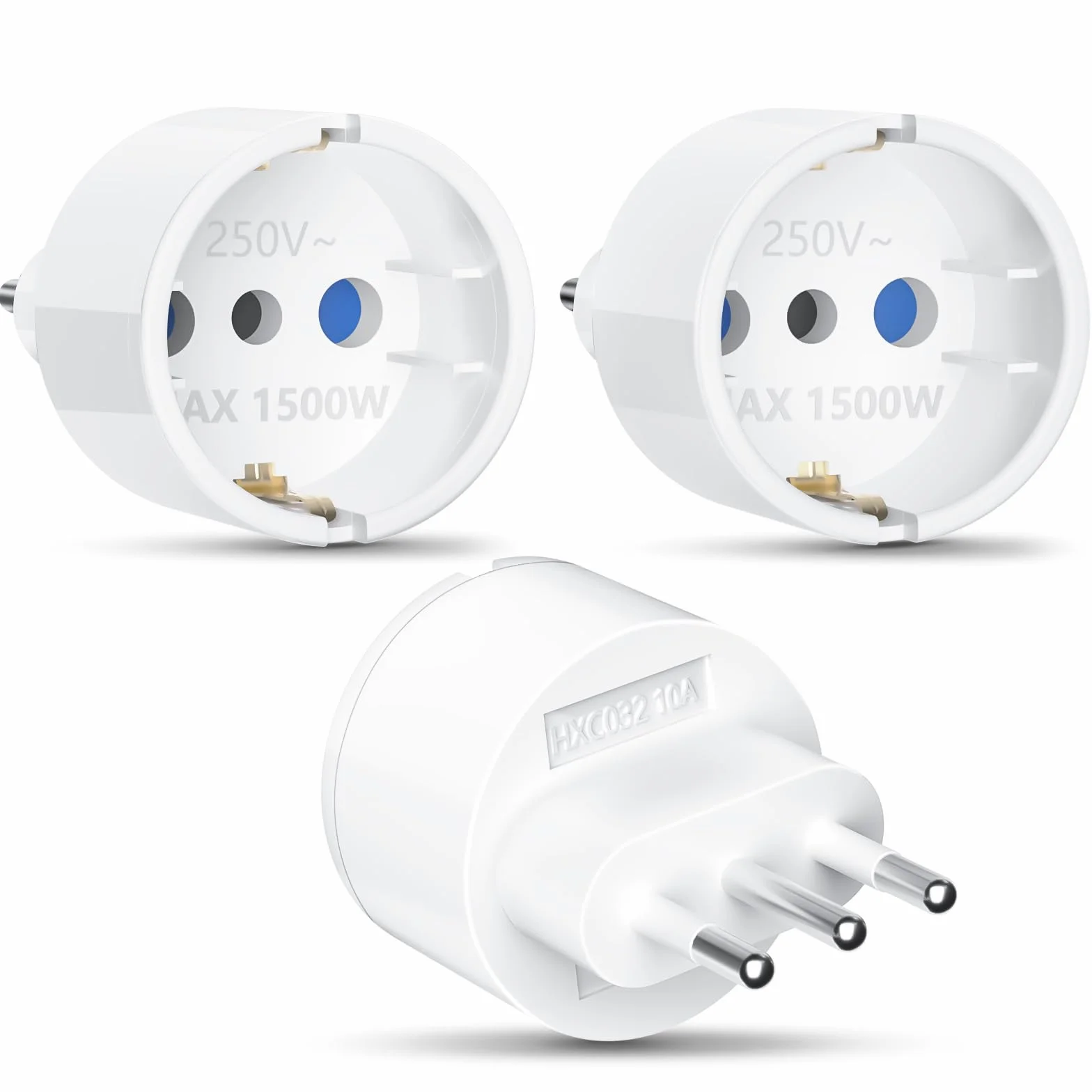 Adapter Włochy gniazdko elektryczne 3 sztuki adapter podróżny Włochy, wtyczka podróżna Włochy, adapter Włochy Włochy Włochy Europa/Niemcy na Włochy wtyczka podróżna