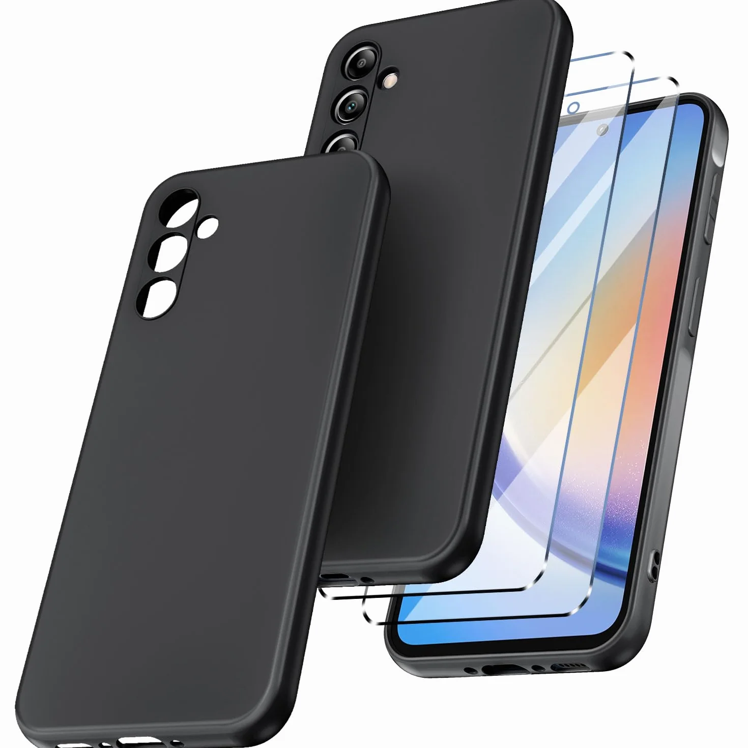 New&Teck Etui ochronne do Samsung Galaxy A35 5G, folia ochronna z hartowanego szkła, TPU, zderzak
